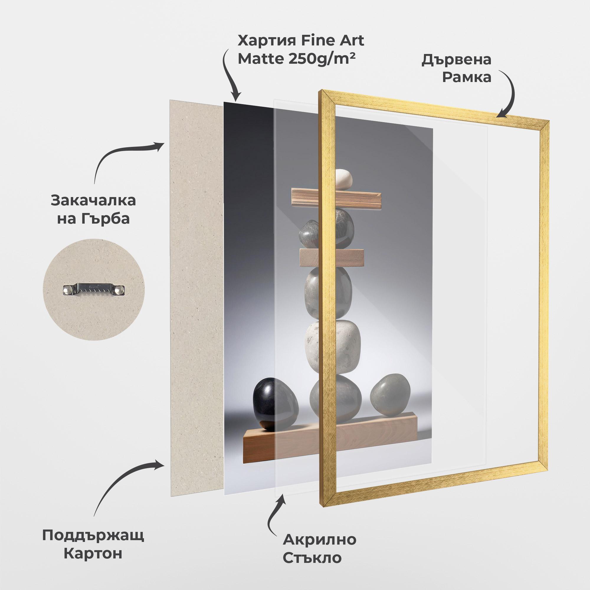 Рамкиран постер Zen Stones mockup 1