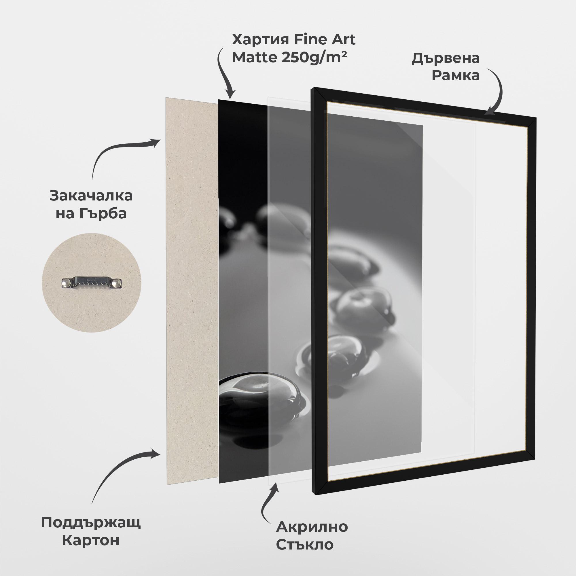 Рамкиран постер Black Small Stones mockup 1