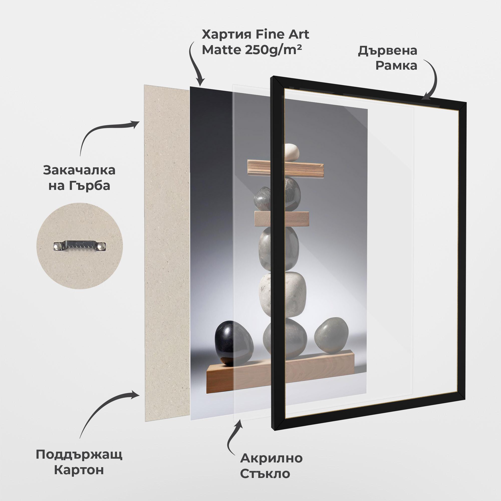 Рамкиран постер Zen Stones mockup 1