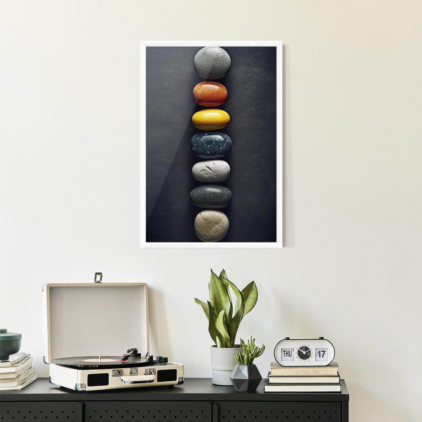 Рамкиран постер Zen Colorful Stones mockup 2