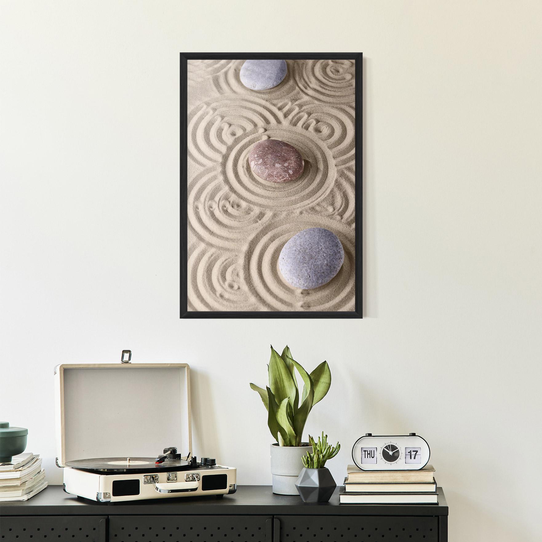 Рамкиран постер Smooth Lines Stones mockup 2