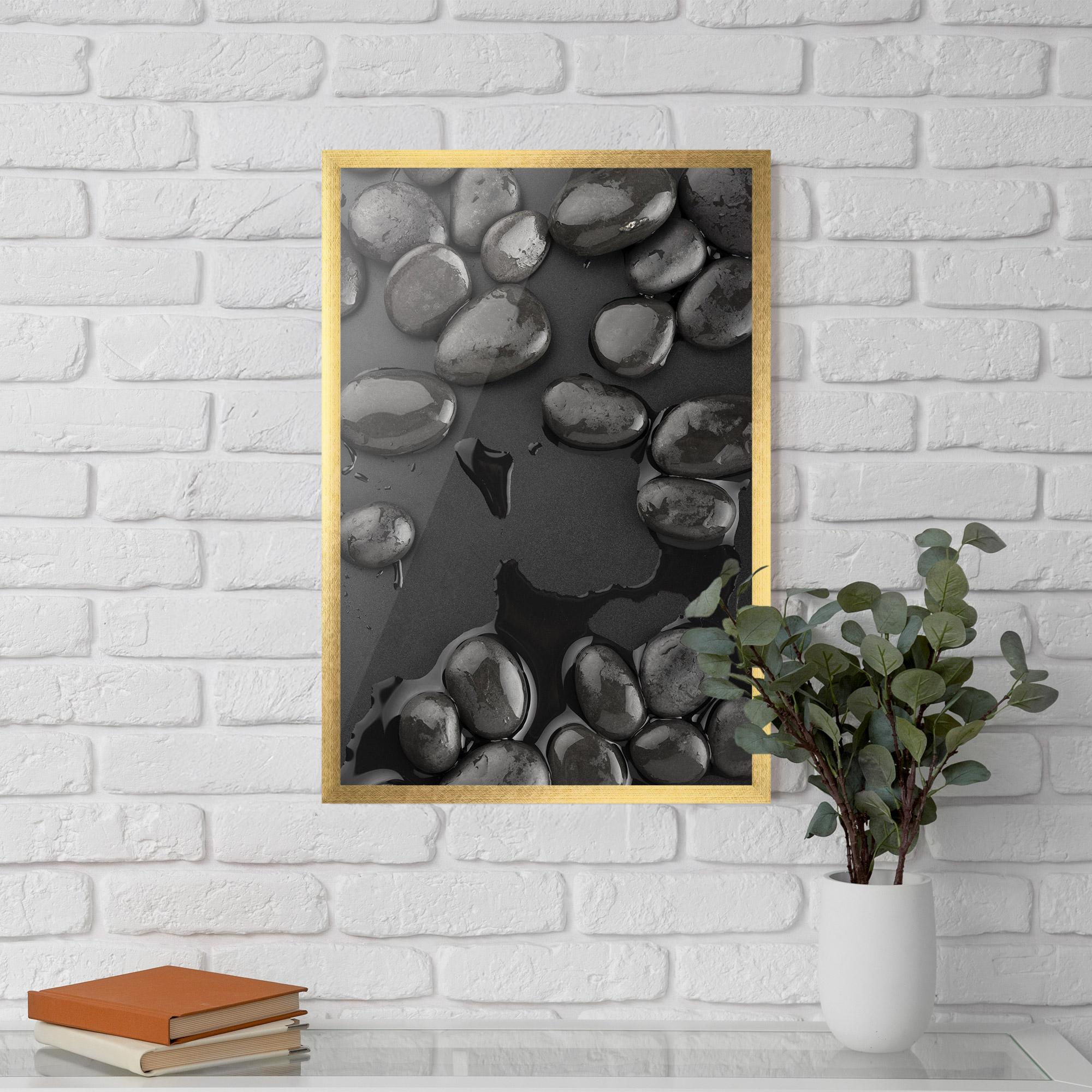 Рамкиран постер Grey Shiny Stones mockup 5
