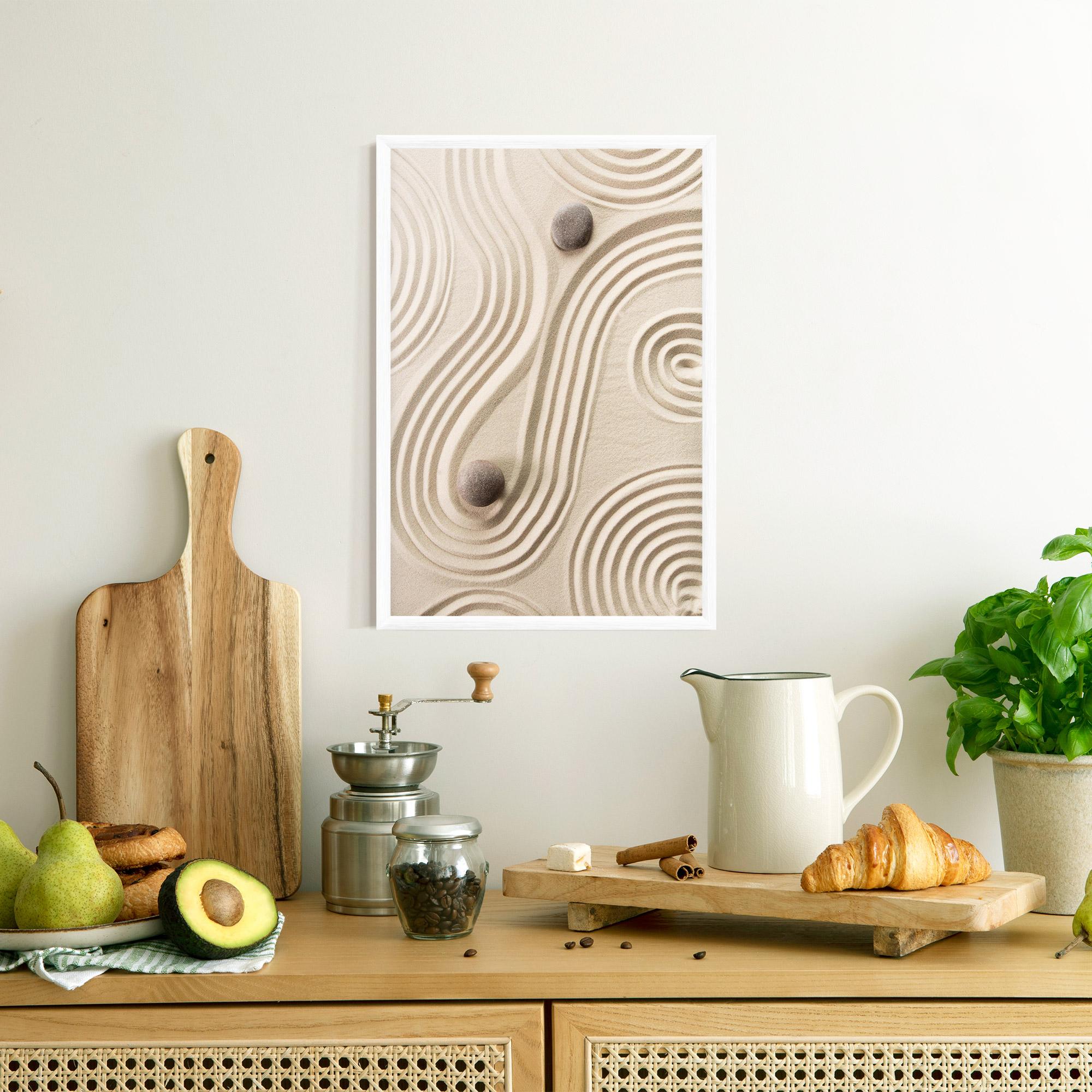 Рамкиран постер Cream Zen Stones mockup 8