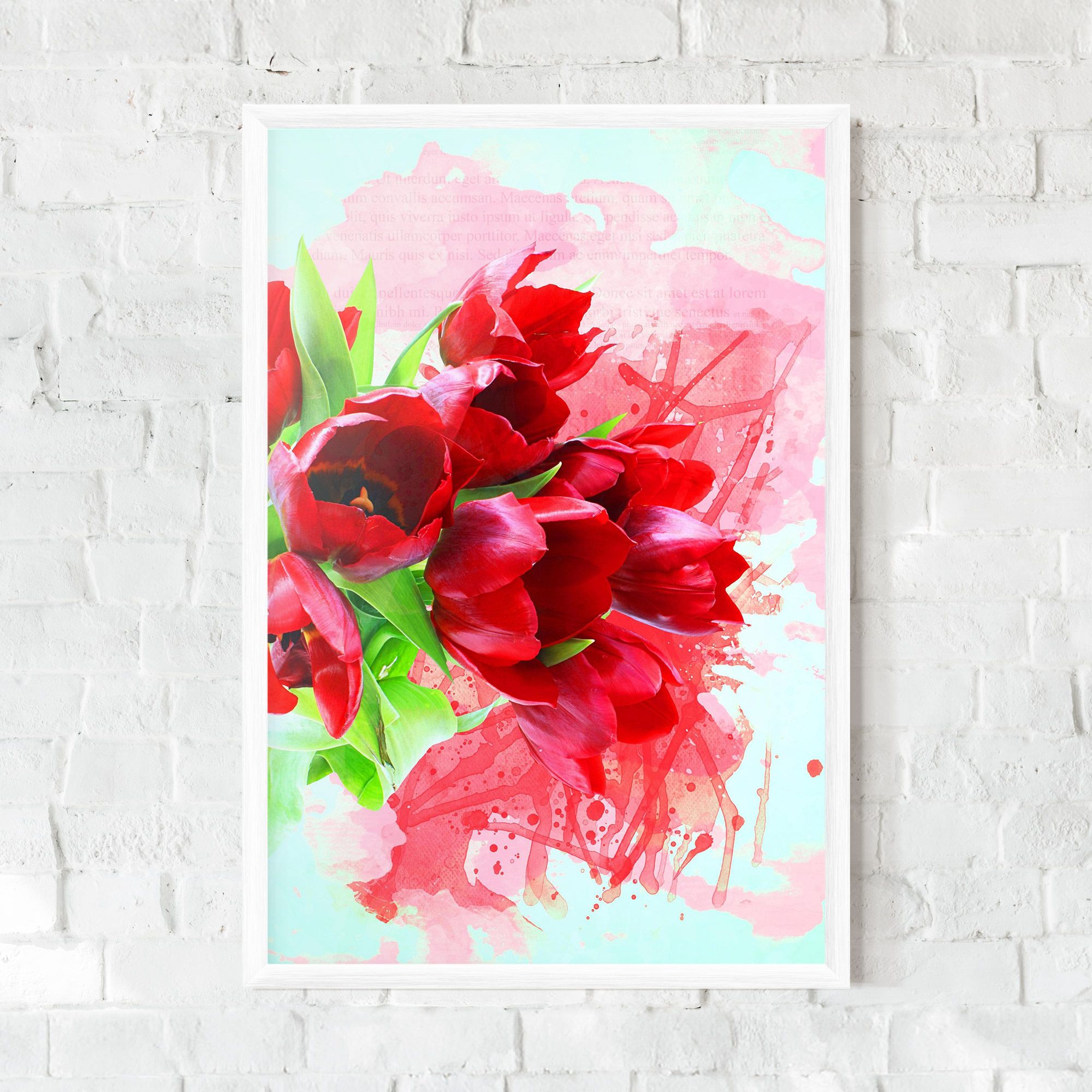 Red Tulips Bouquet mockup 0