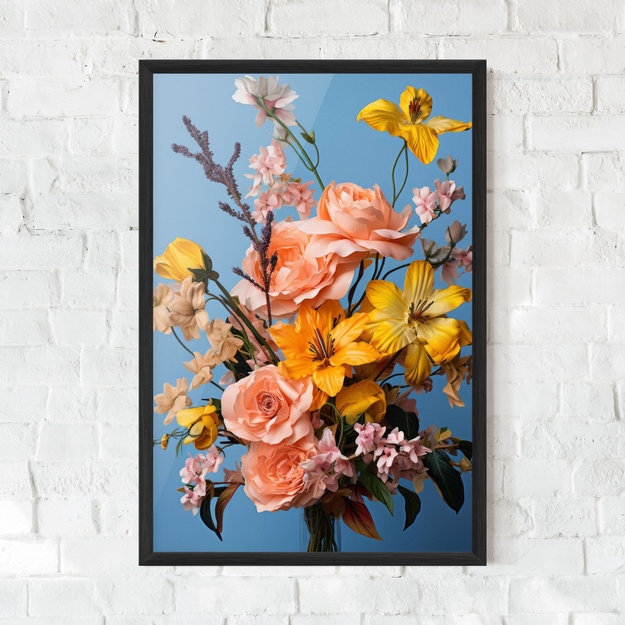 Flower Mix On Blue mockup 0