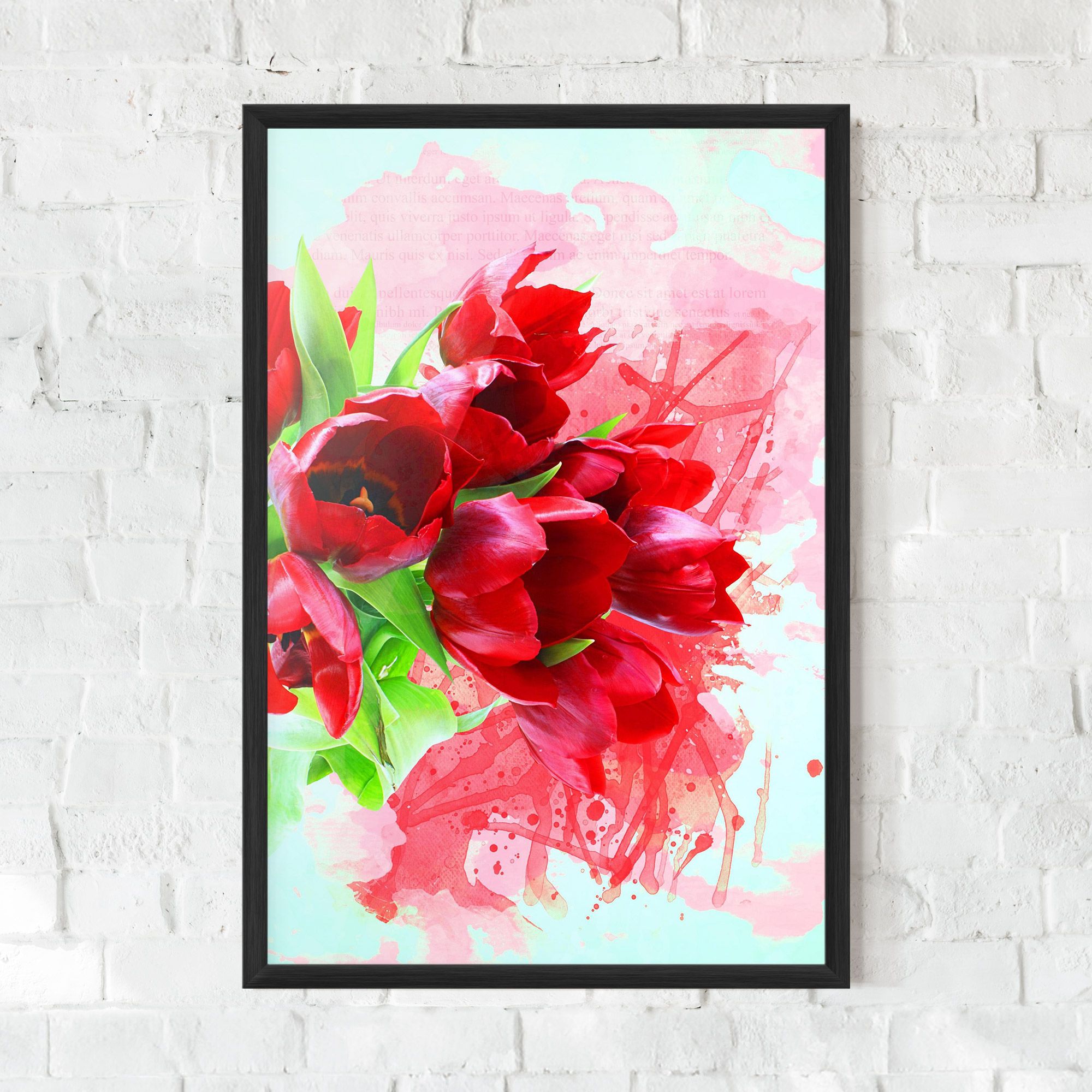 Red Tulips Bouquet mockup 0