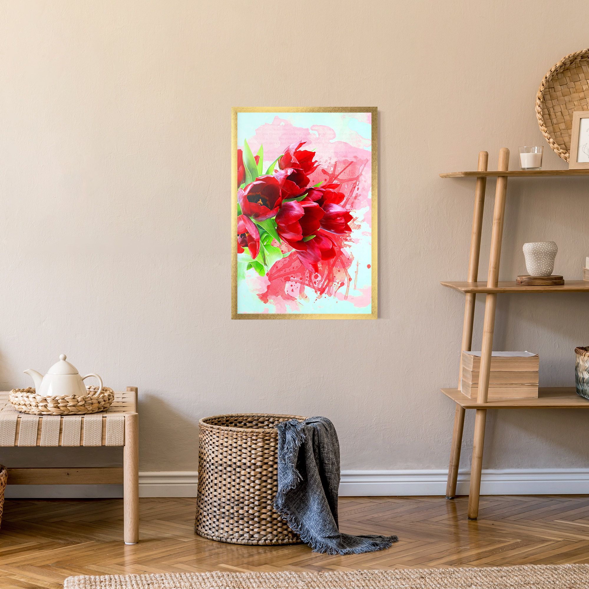 Red Tulips Bouquet mockup 9