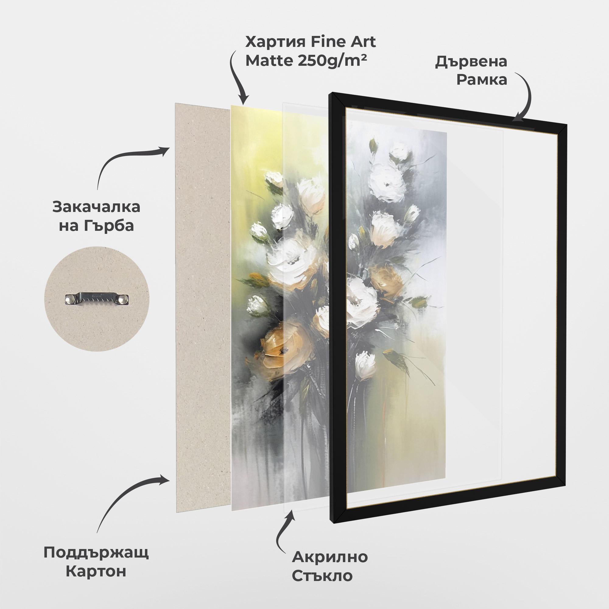 Рамкиран постер Bouquet Painting mockup 1