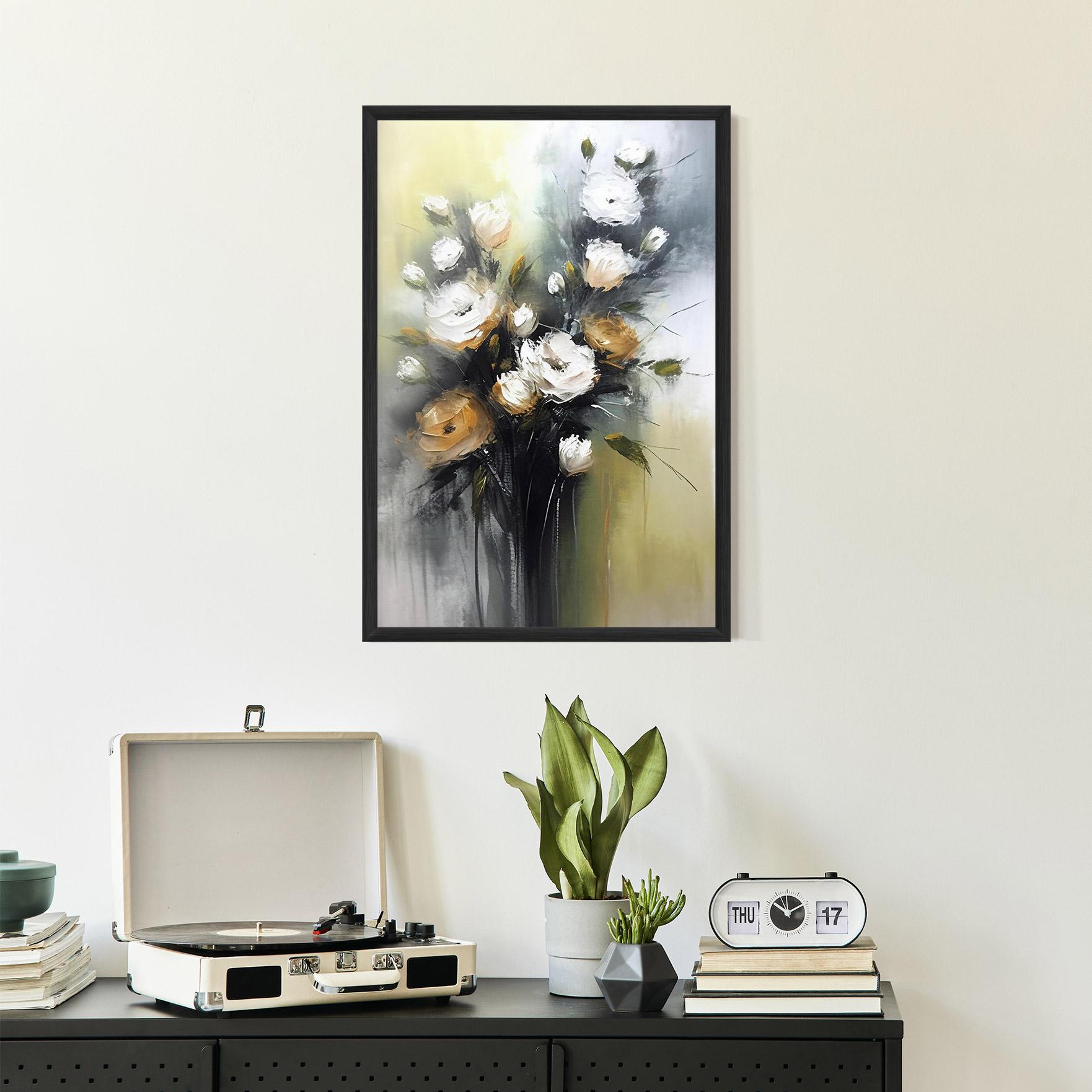 Рамкиран постер Bouquet Painting mockup 2