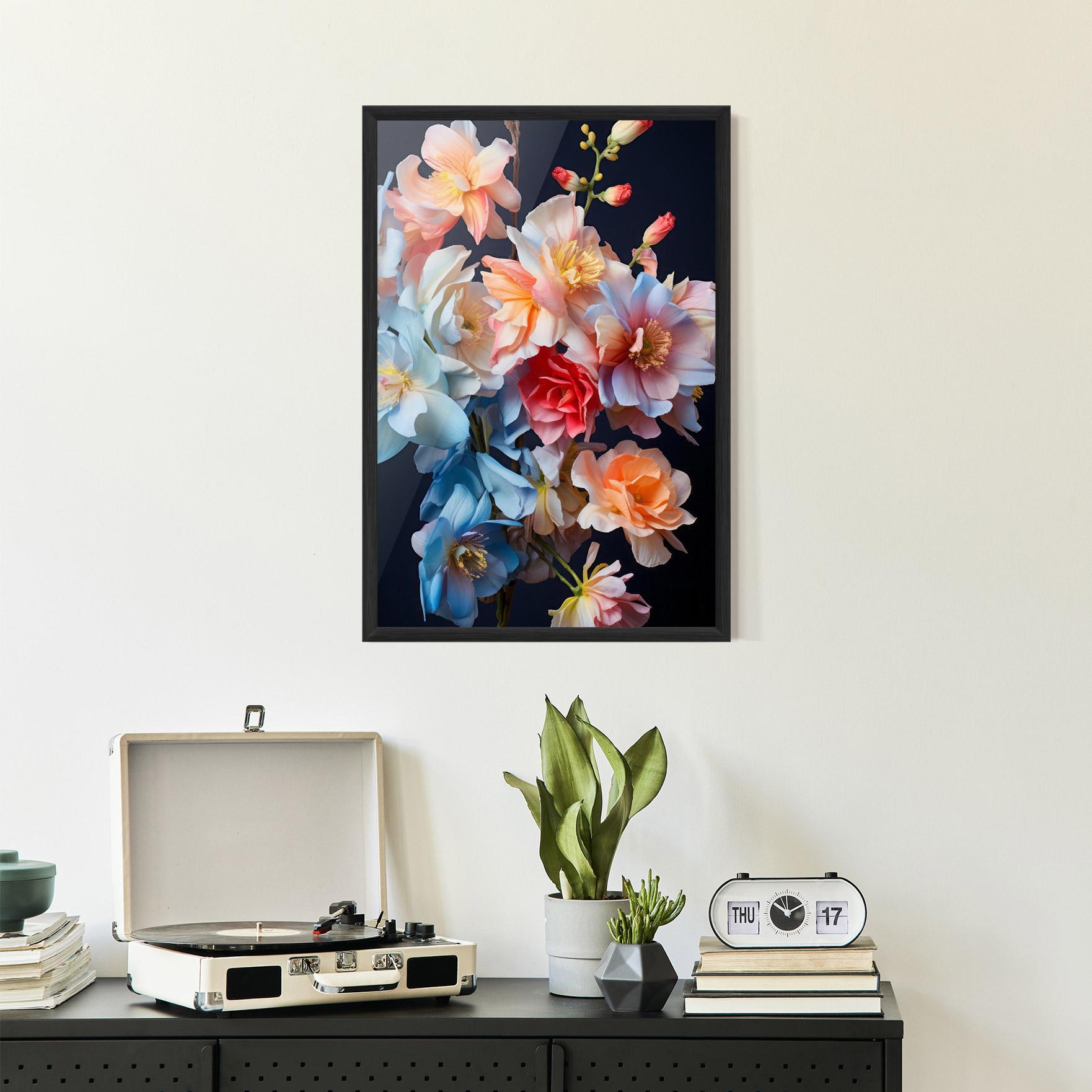 Рамкиран постер Pretty Pastel Bouquet mockup 2