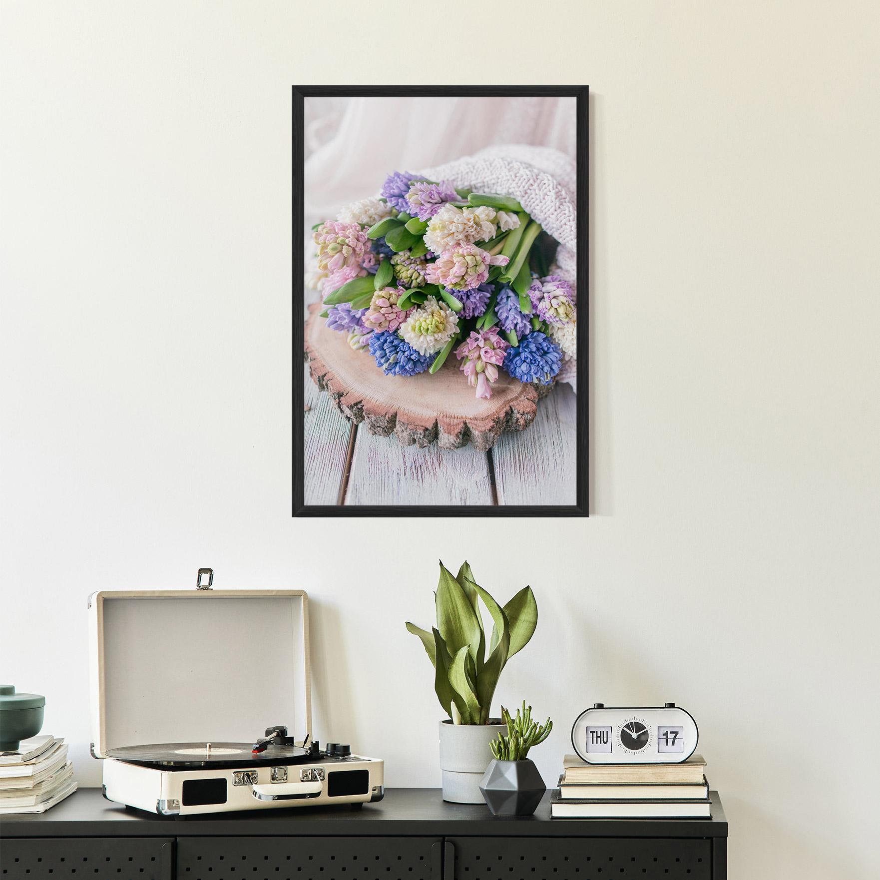 Рамкиран постер Purple Mix Bouquet mockup 2