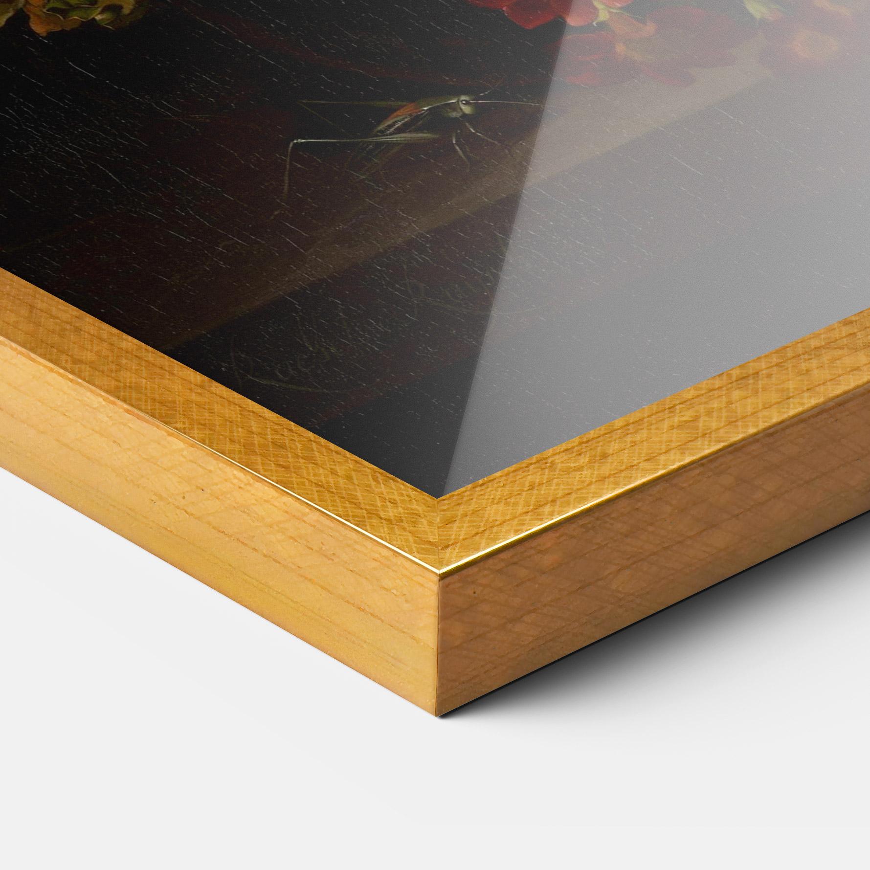 Рамкиран постер Dark Flowers Bouquet mockup 3