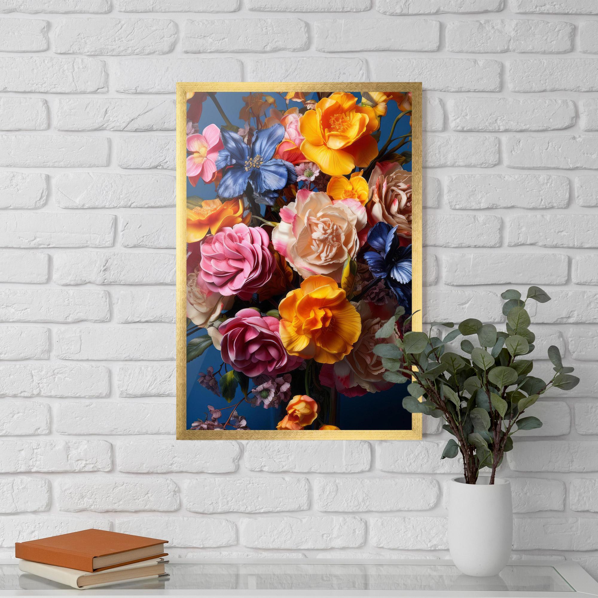 Рамкиран постер Colorful Flower Bouquet mockup 5