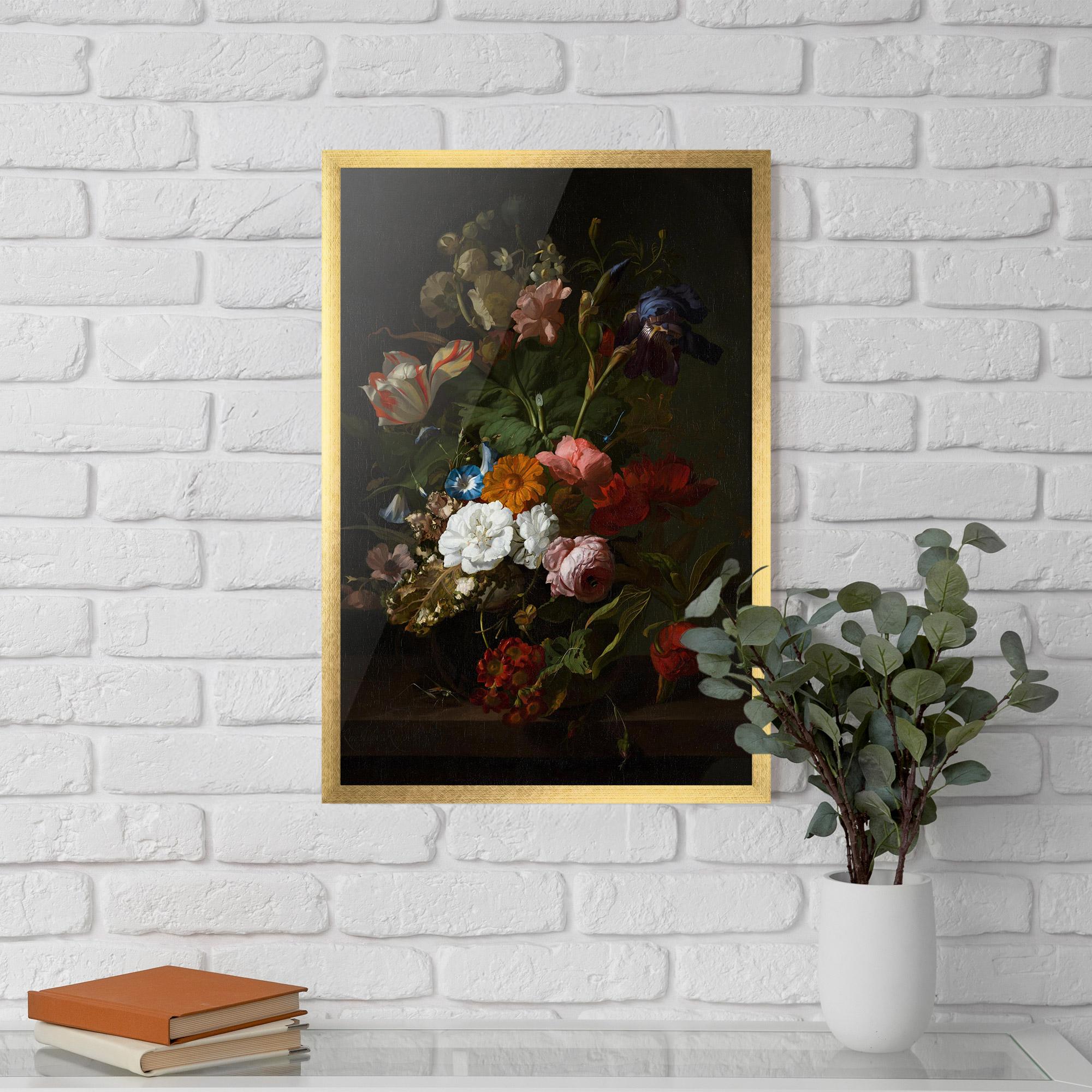 Рамкиран постер Dark Flowers Bouquet mockup 5