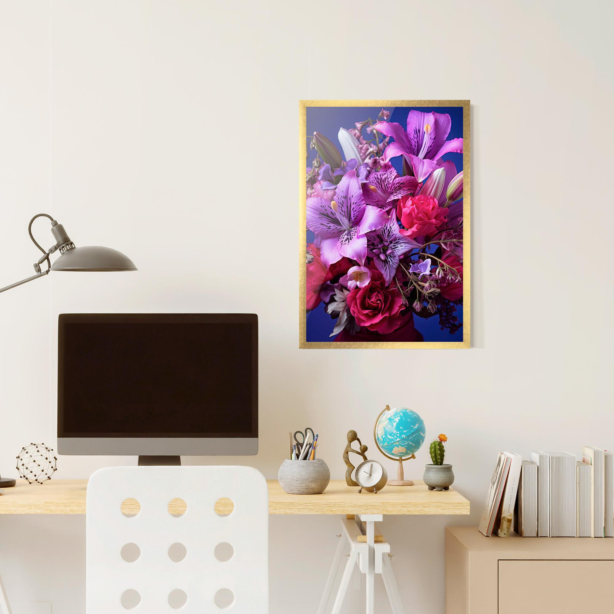 Рамкиран постер Purple Pretty Flowers mockup 6