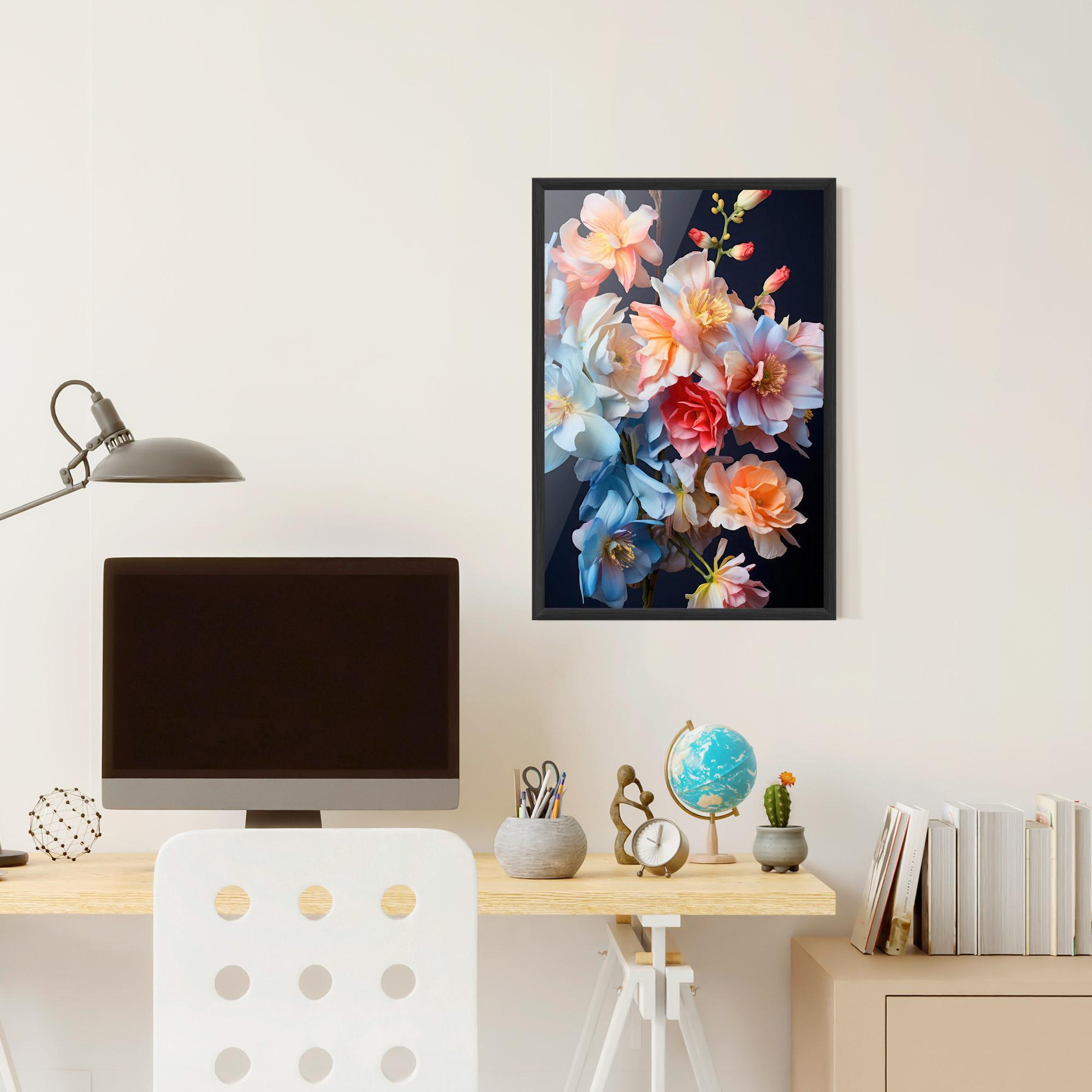 Рамкиран постер Pretty Pastel Bouquet mockup 6