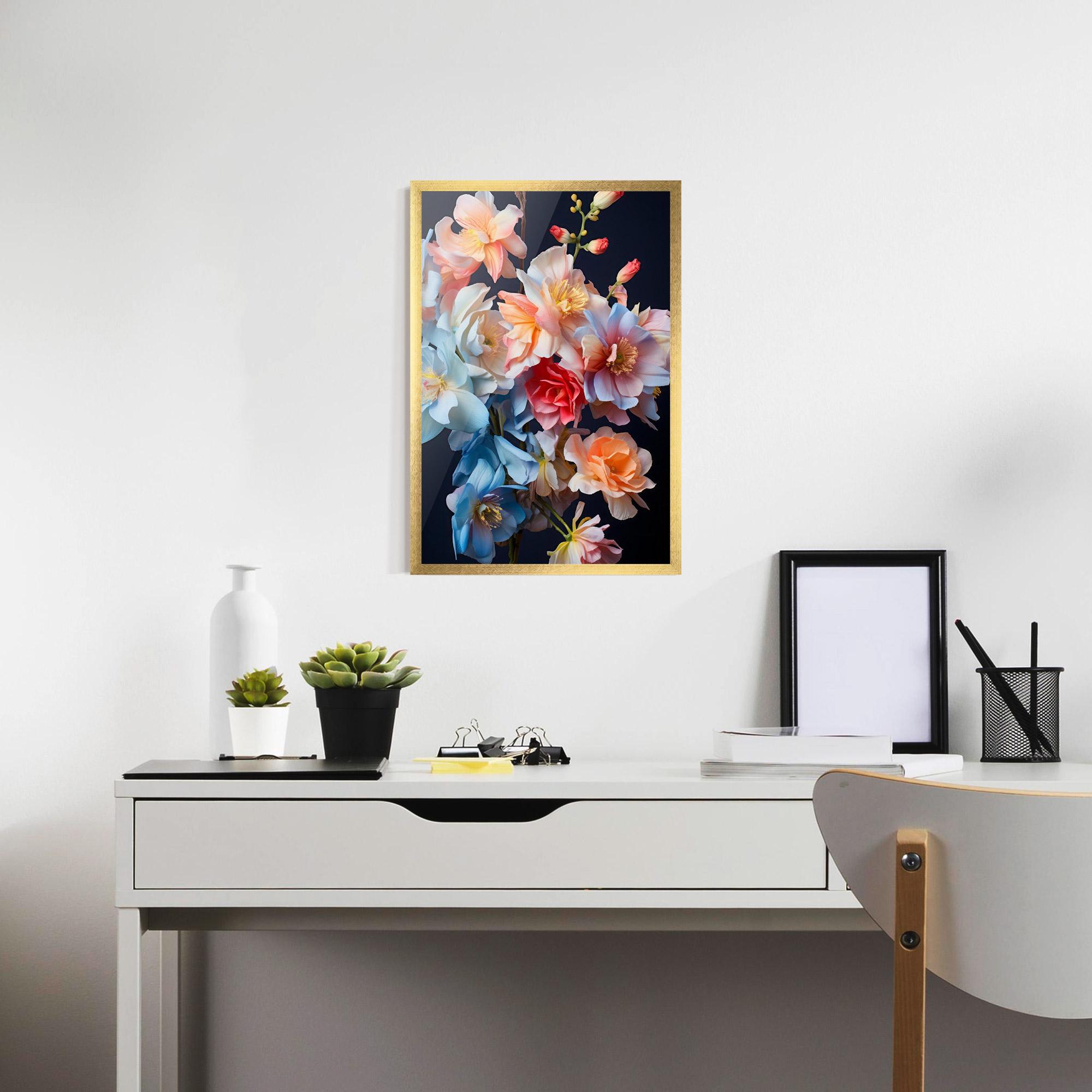 Рамкиран постер Pretty Pastel Bouquet mockup 7