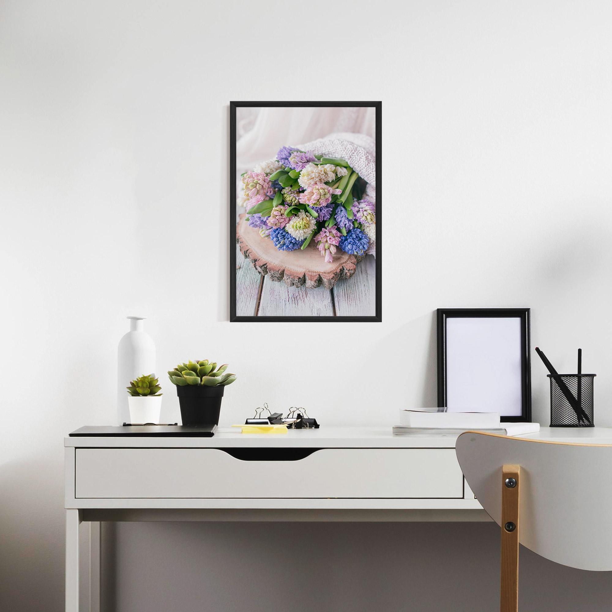 Рамкиран постер Purple Mix Bouquet mockup 7