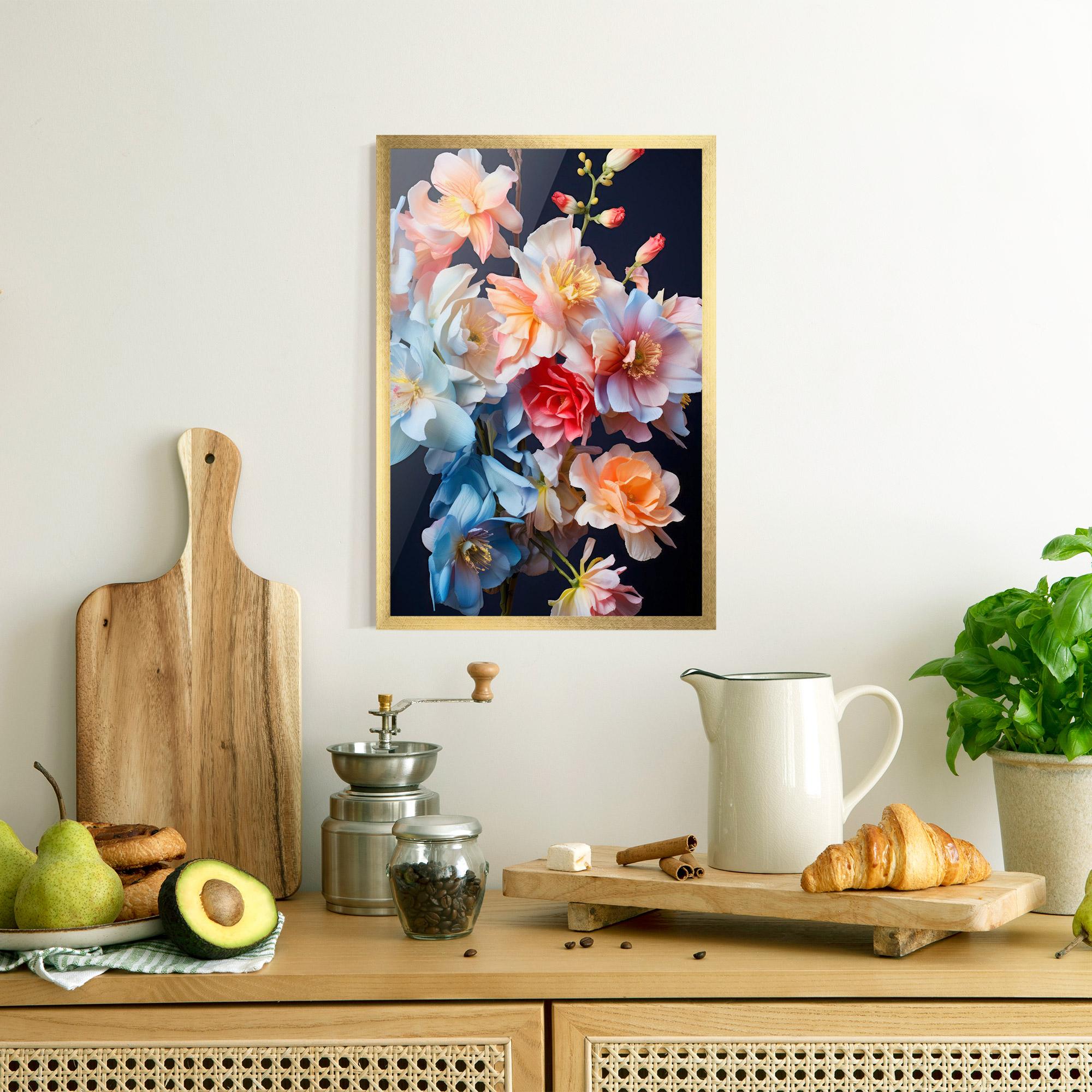 Рамкиран постер Pretty Pastel Bouquet mockup 8