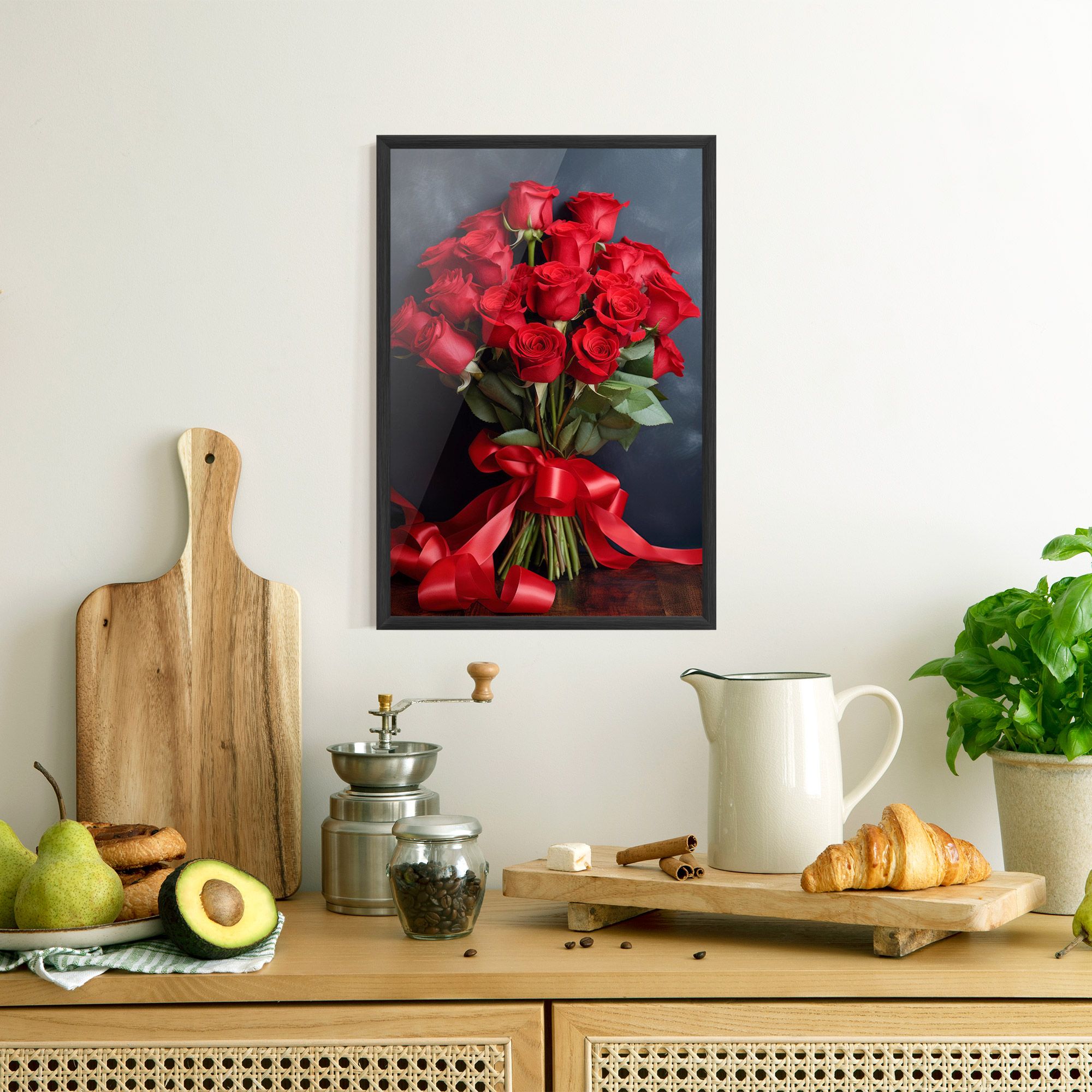 Beautiful Red Roses Bouquet mockup 8