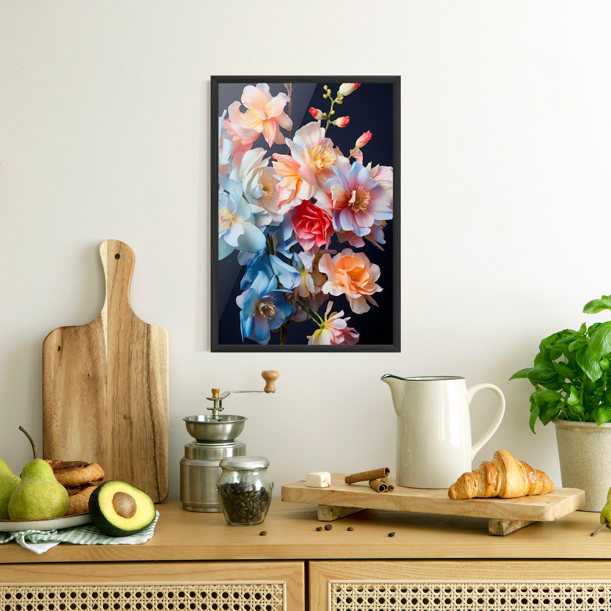 Рамкиран постер Pretty Pastel Bouquet mockup 8