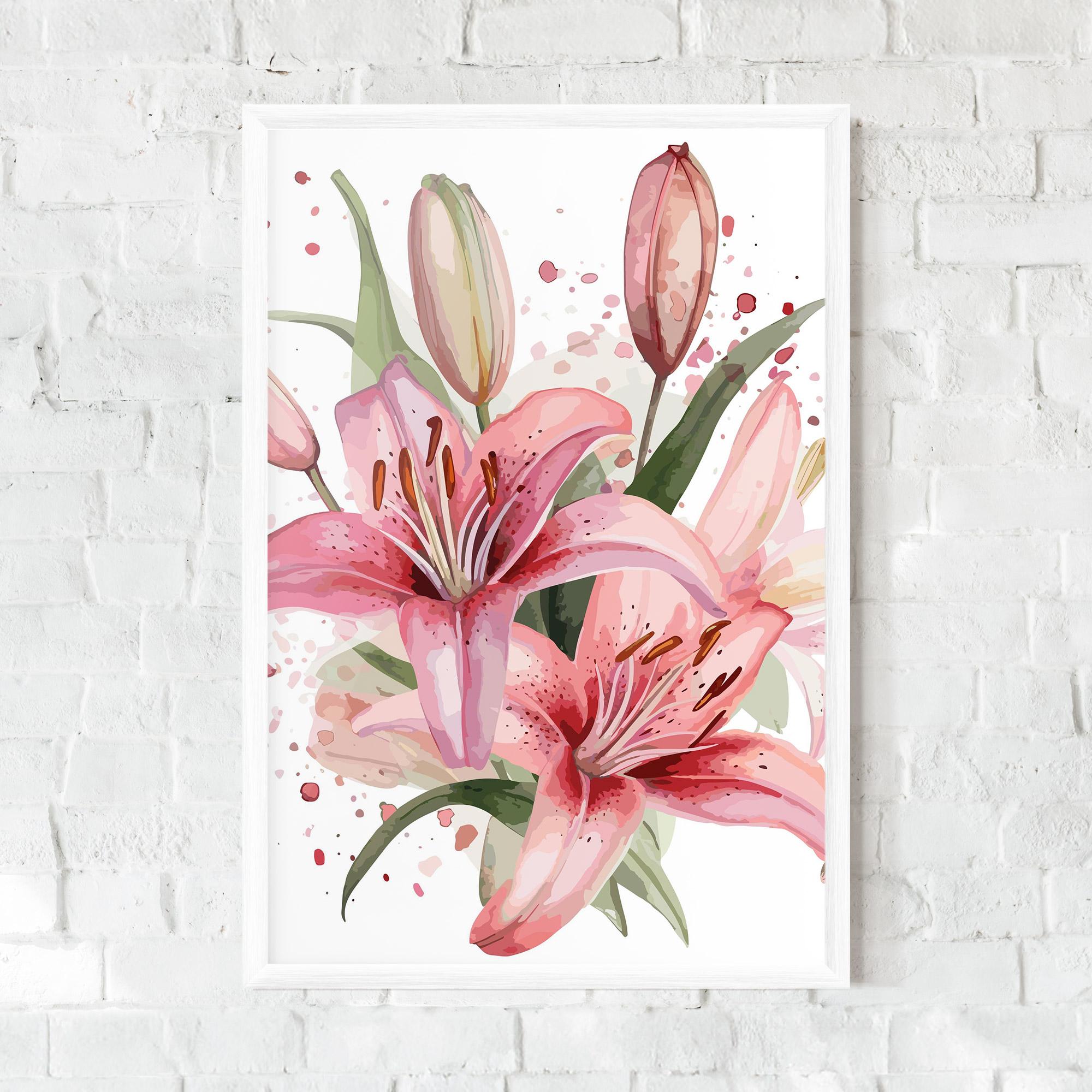 Рамкиран постер Beautiful Pink Lily mockup 0