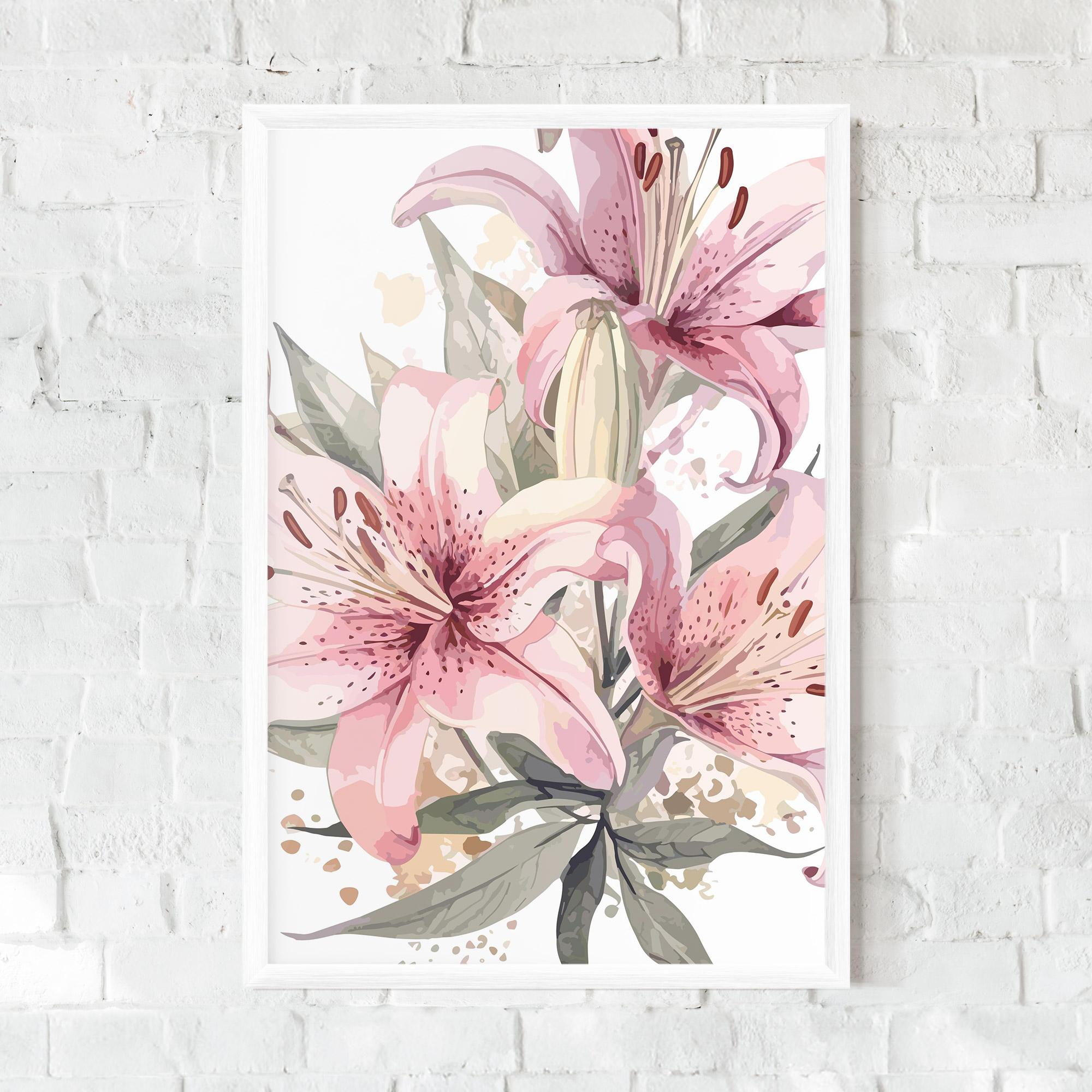 Рамкиран постер Light Pink Lily Art mockup 0