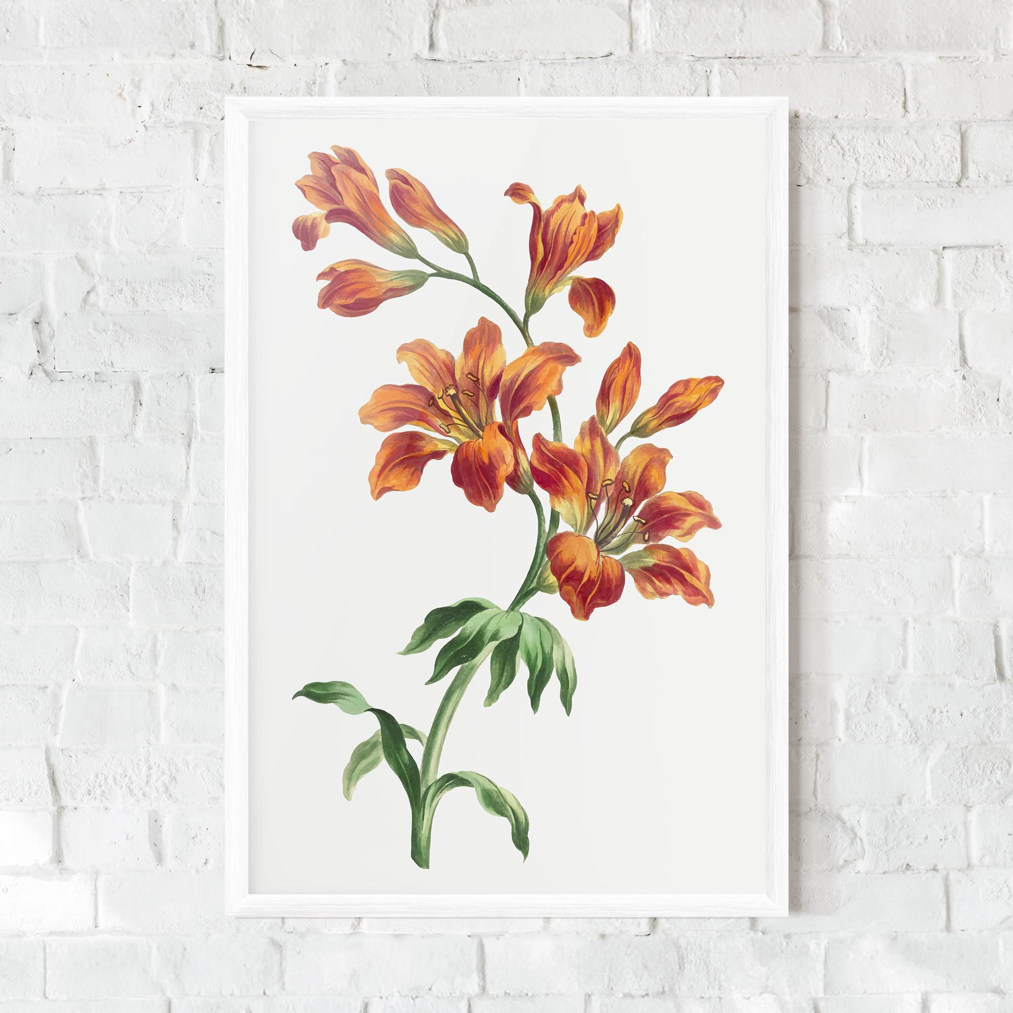 Рамкиран постер Orange Painted Lily mockup 0