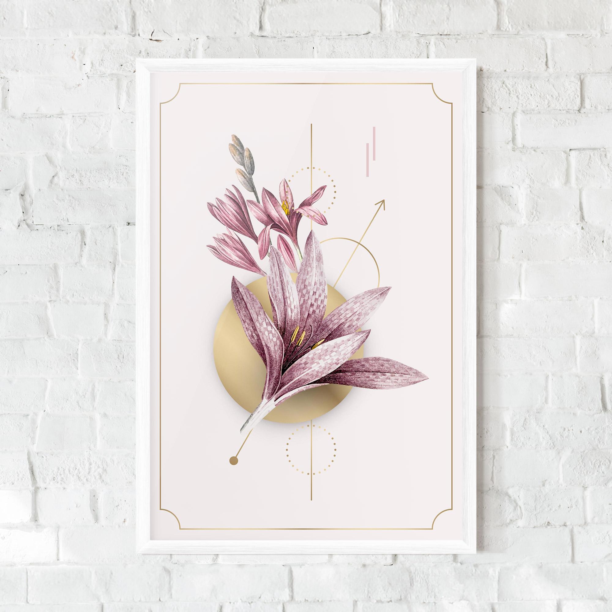 Рамкиран постер Purple Gold Lily mockup 0