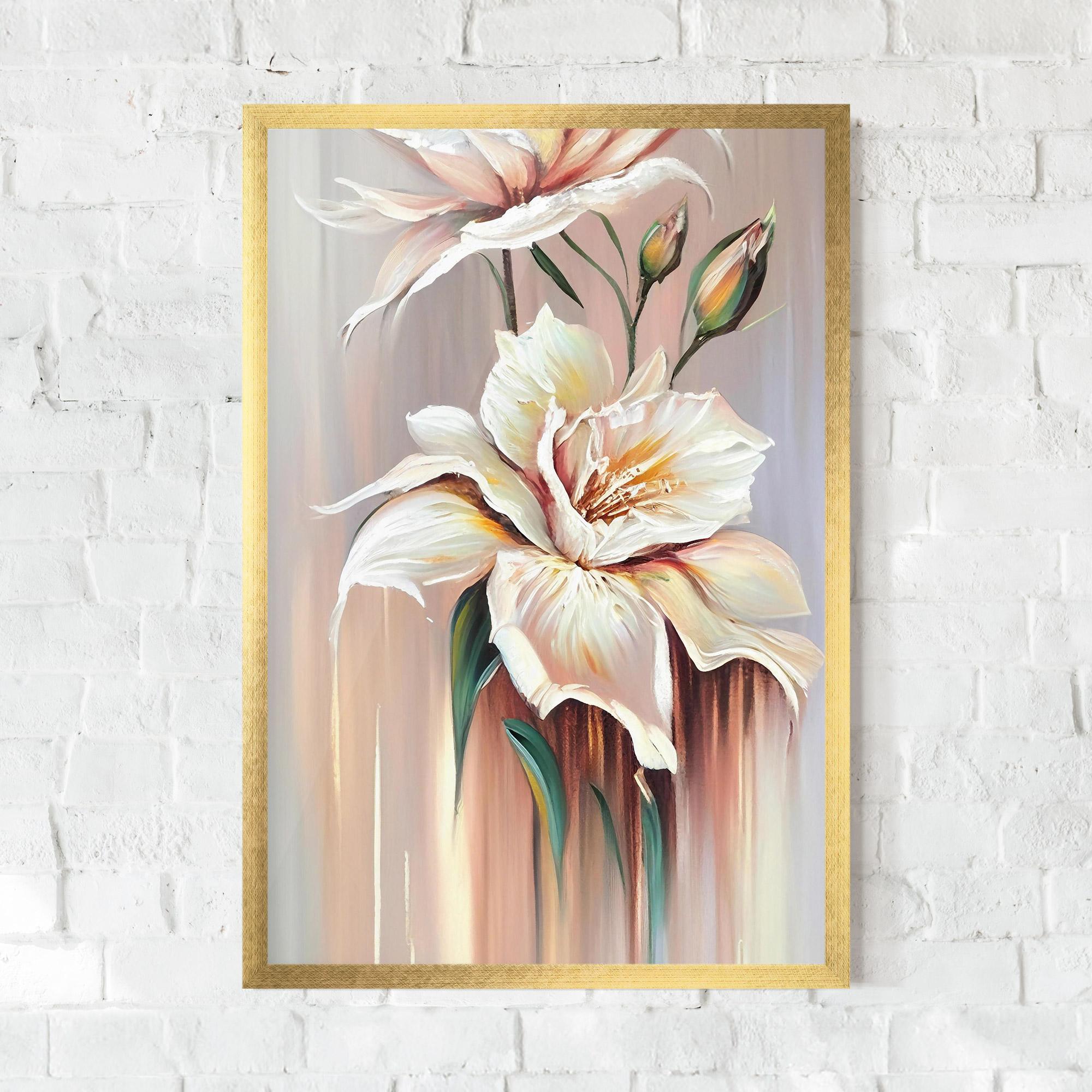 Рамкиран постер Abstract Lily Painting mockup 0