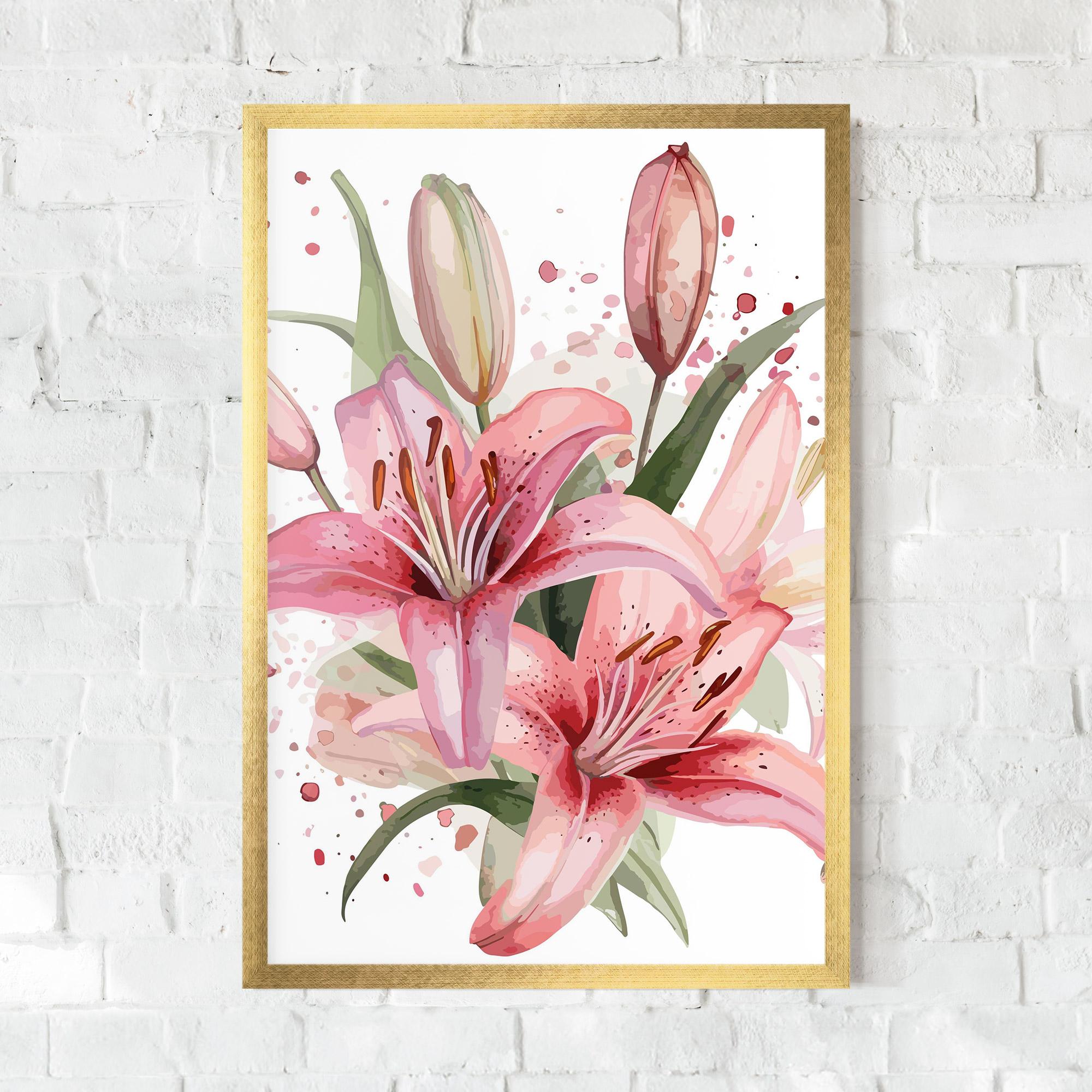 Рамкиран постер Beautiful Pink Lily mockup 0
