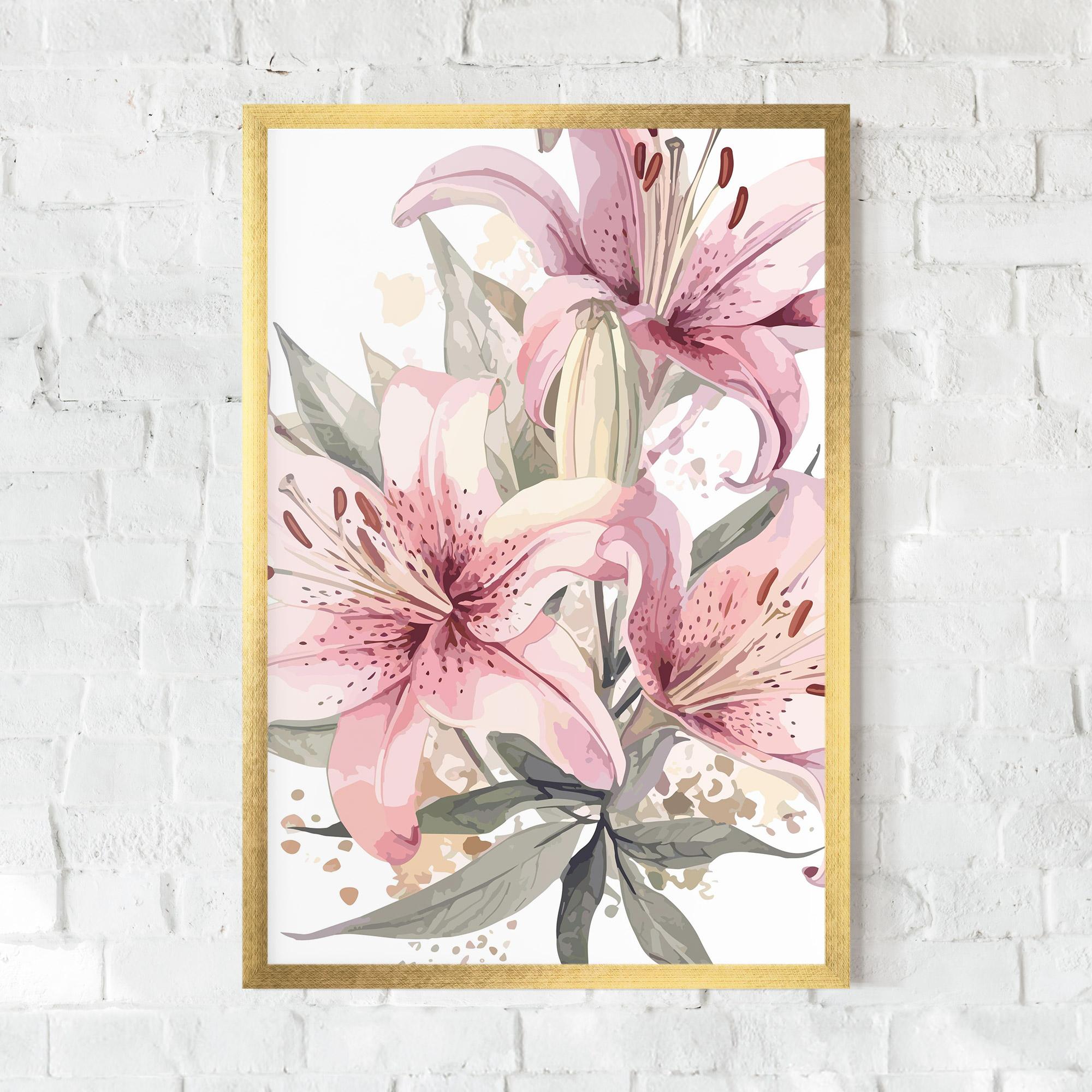 Рамкиран постер Light Pink Lily Art mockup 0
