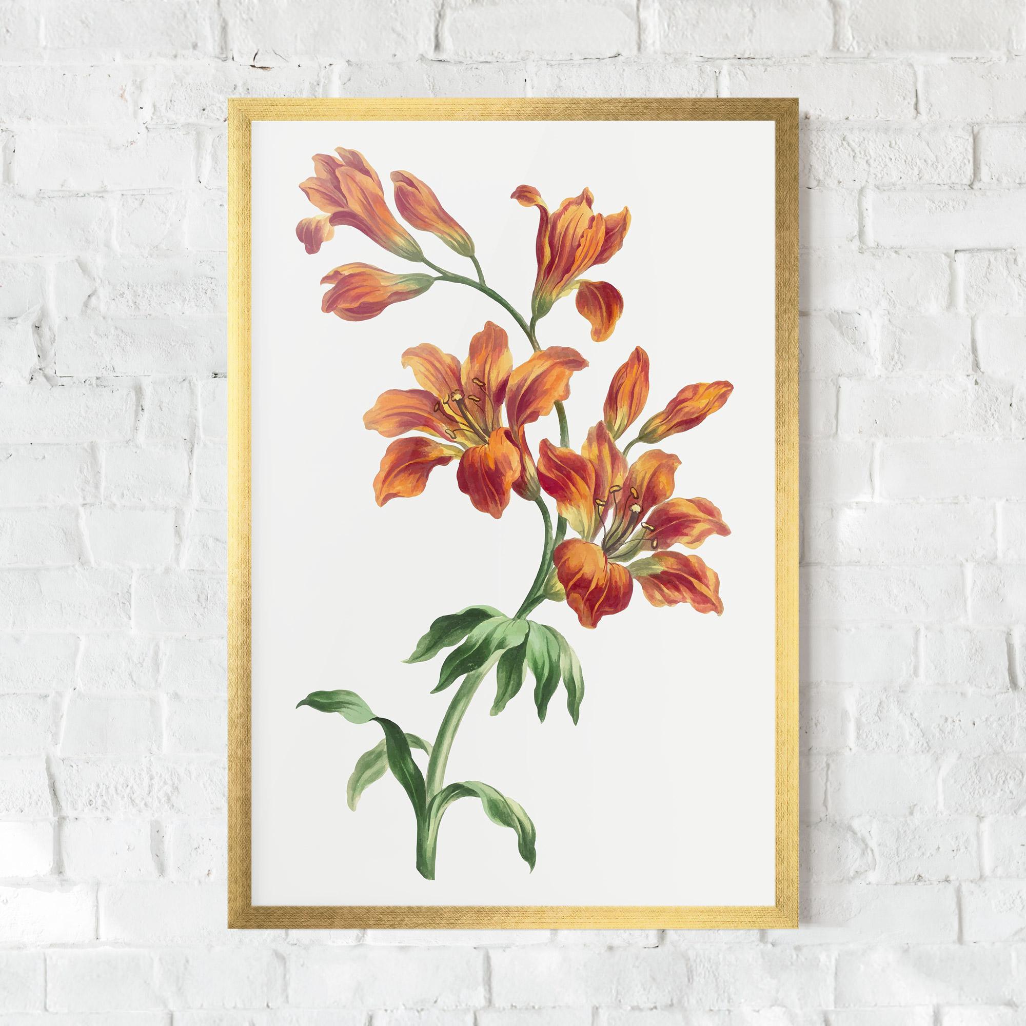 Рамкиран постер Orange Painted Lily mockup 0