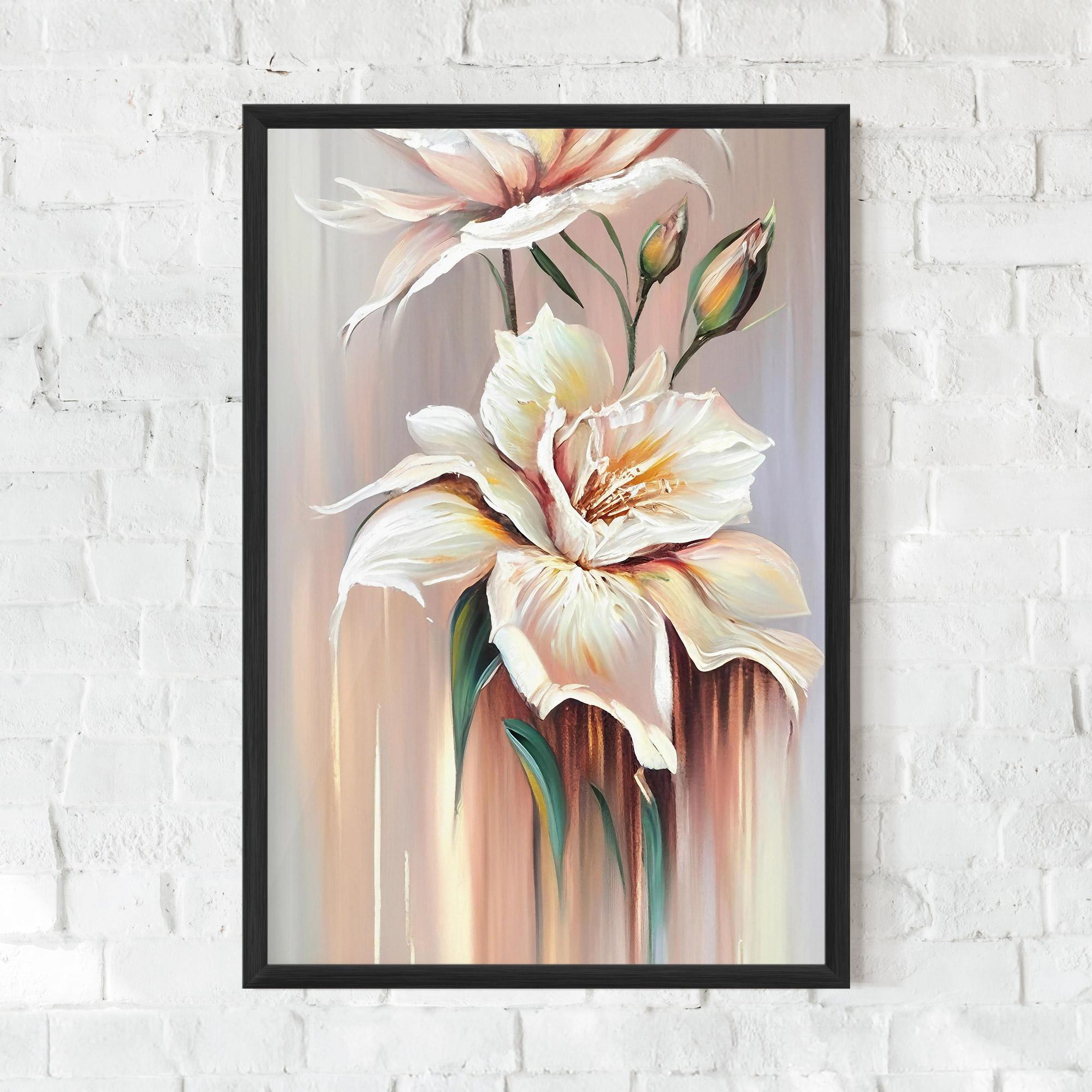 Рамкиран постер Abstract Lily Painting mockup 0