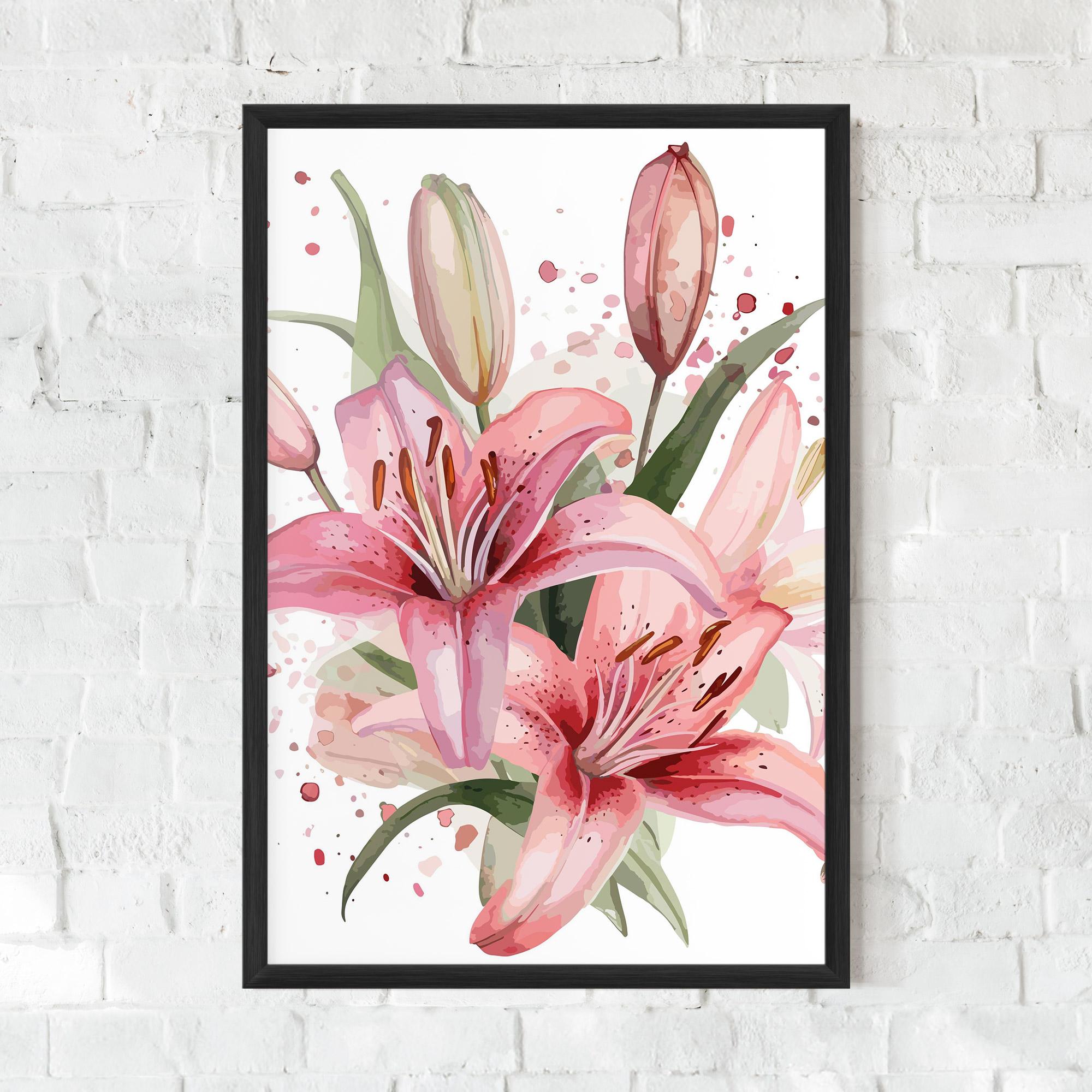 Рамкиран постер Beautiful Pink Lily mockup 0