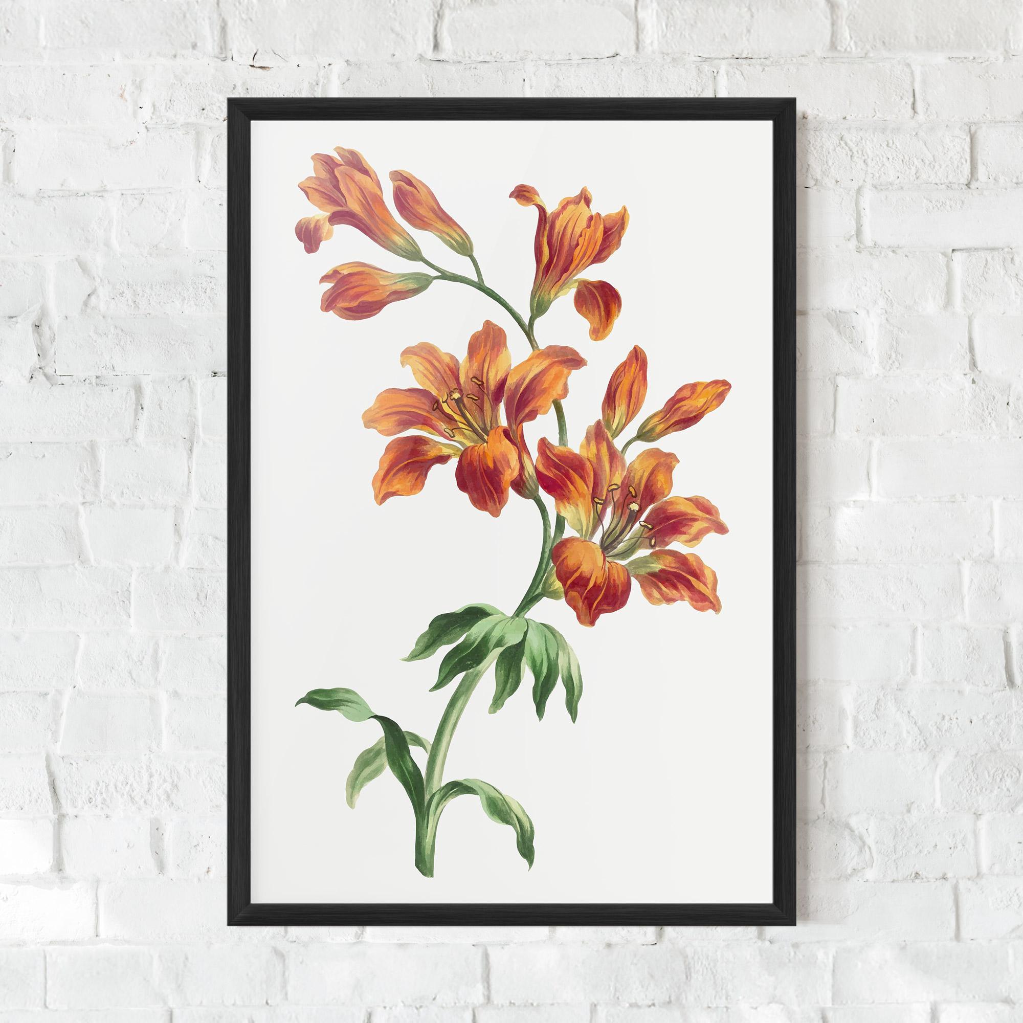 Рамкиран постер Orange Painted Lily mockup 0