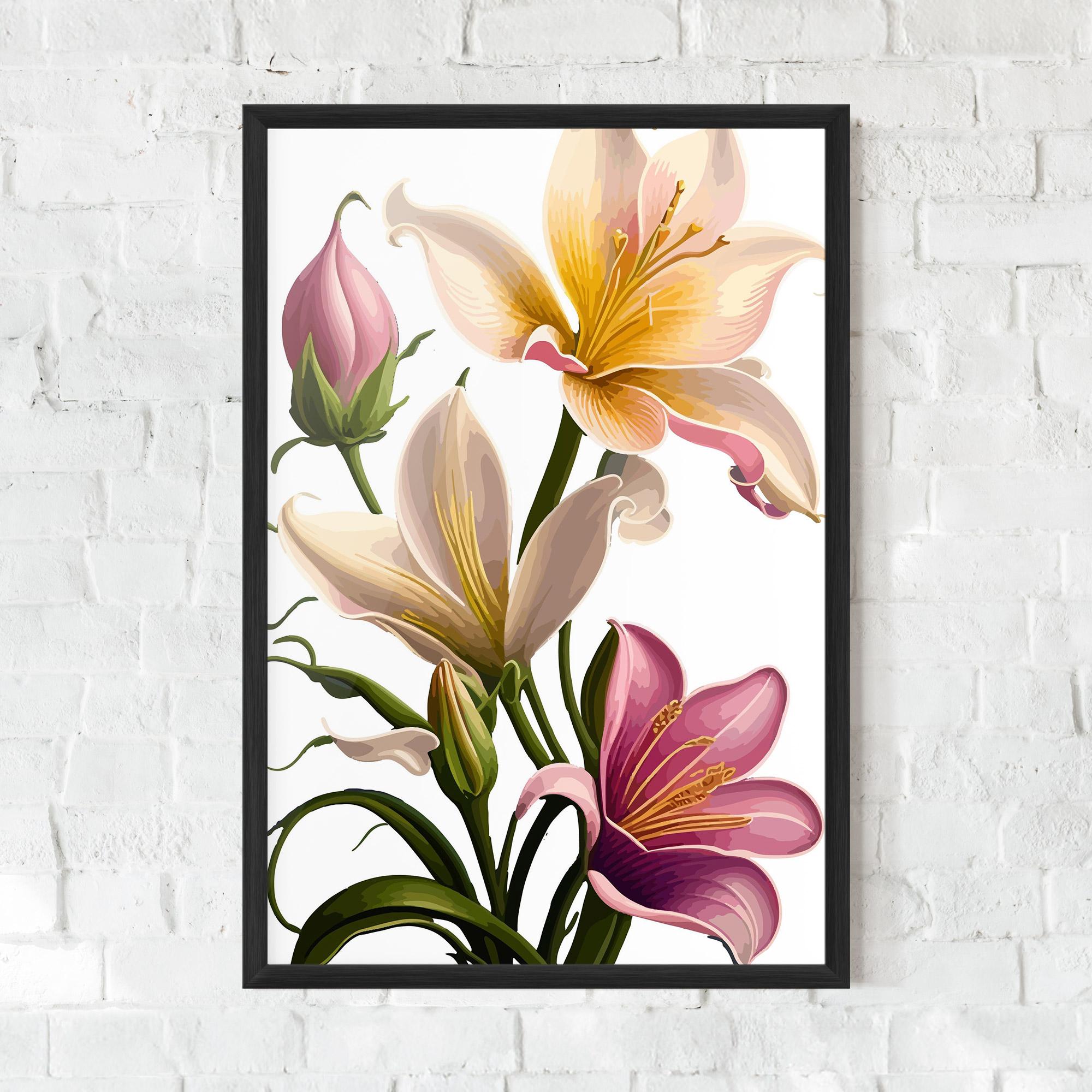 Рамкиран постер Purple White Lily mockup 0