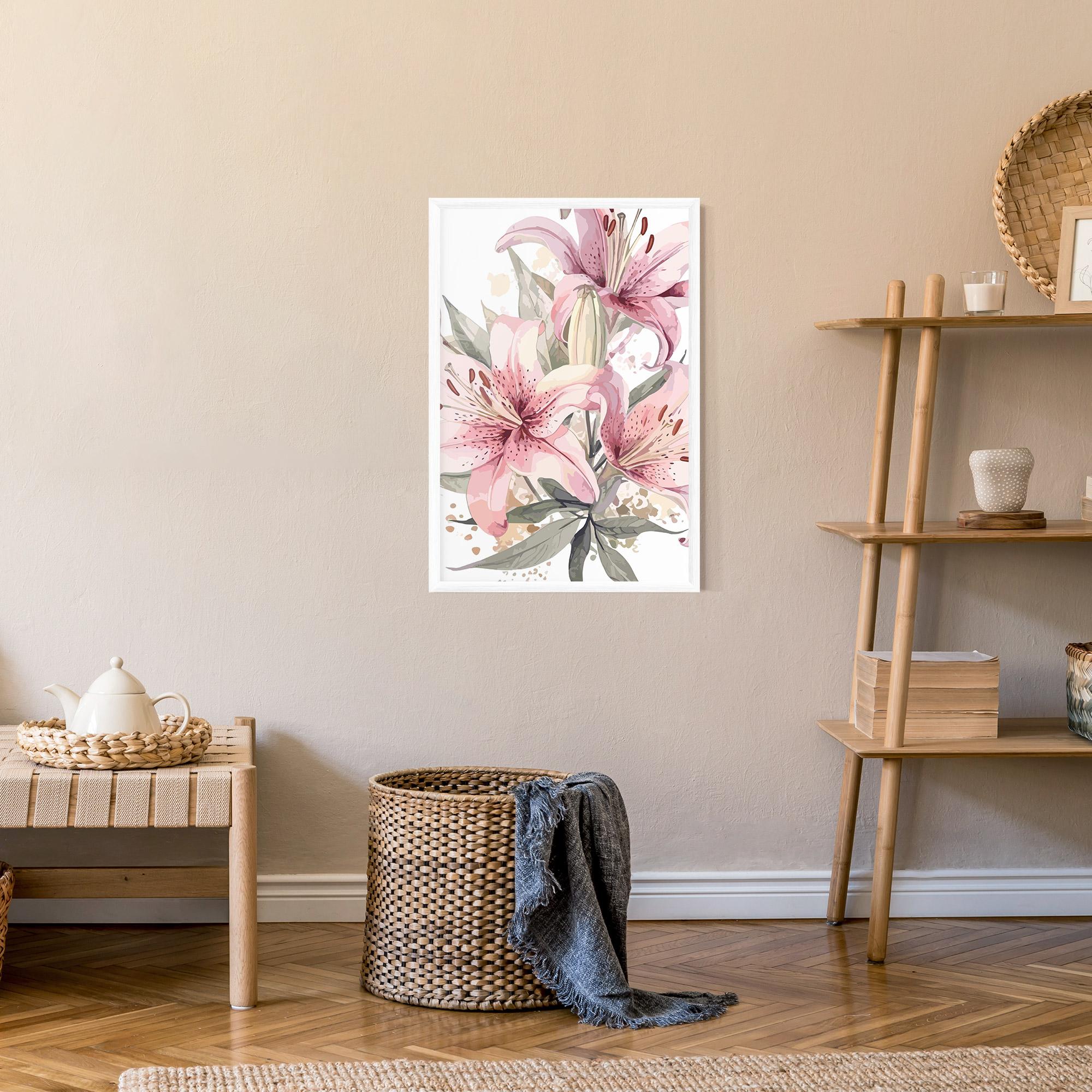 Рамкиран постер Light Pink Lily Art mockup 9