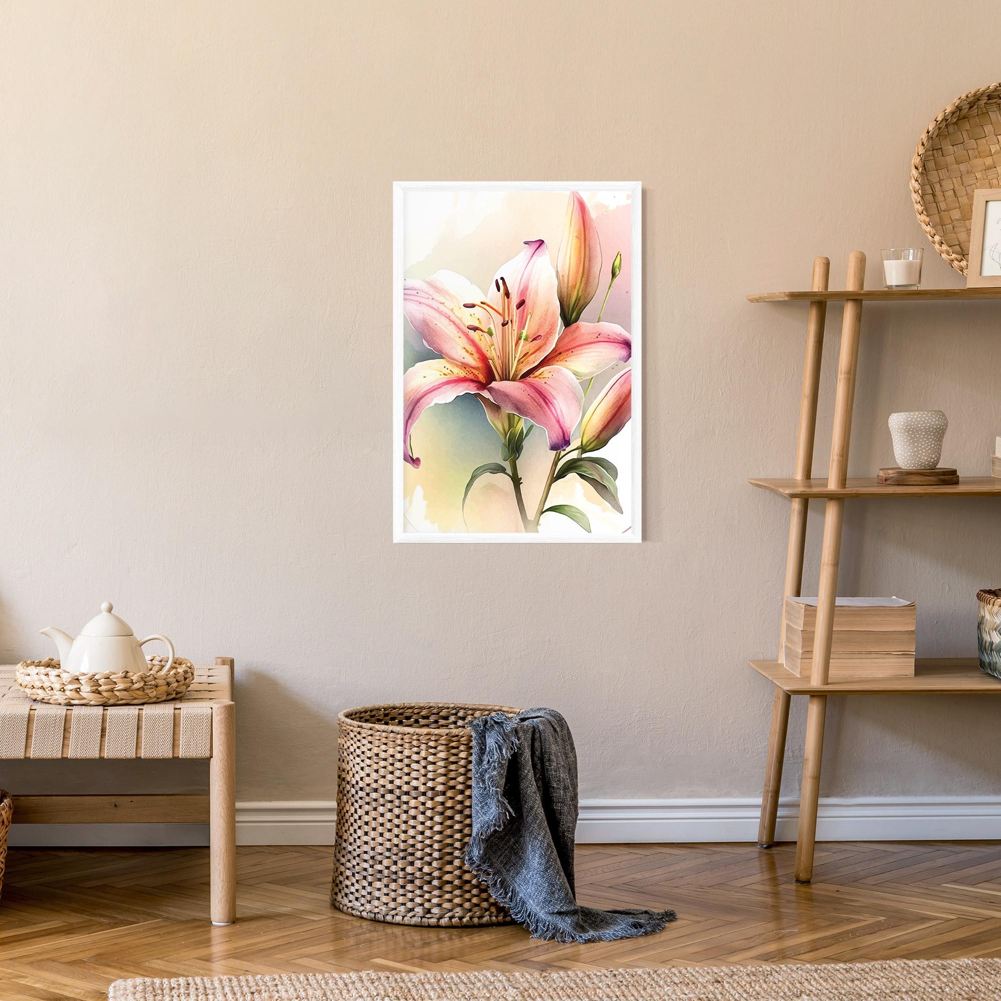 Рамкиран постер Pink Orange Lily mockup 9