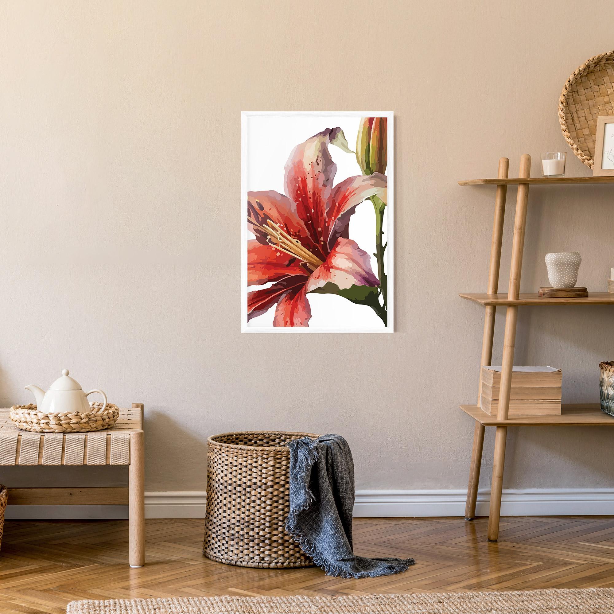Рамкиран постер Pretty Red Purple Lily mockup 9
