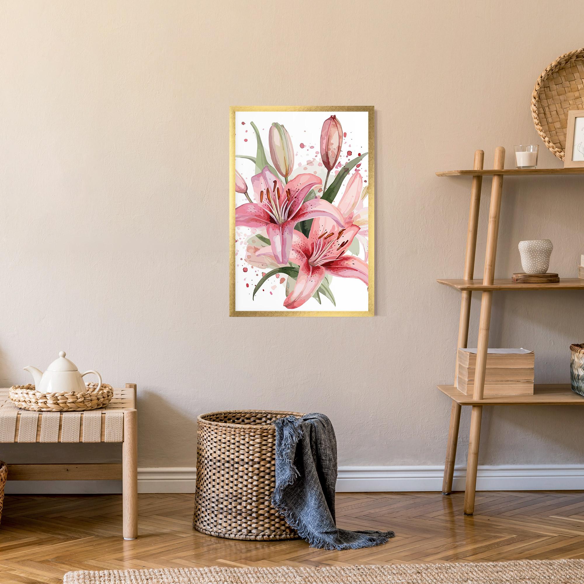 Рамкиран постер Beautiful Pink Lily mockup 9