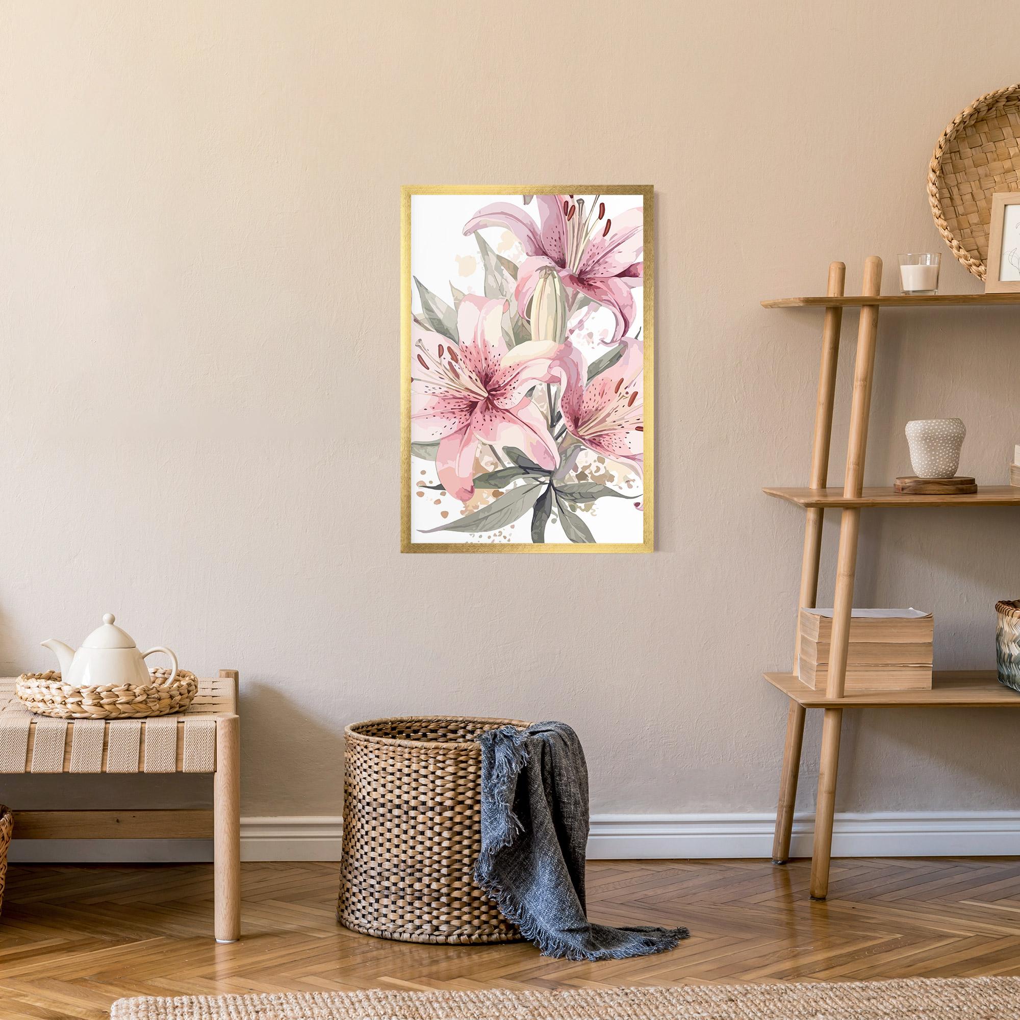 Рамкиран постер Light Pink Lily Art mockup 9