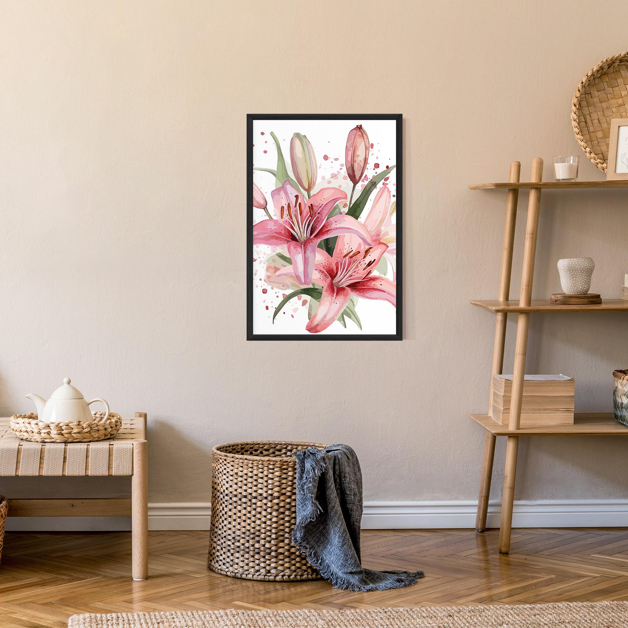 Рамкиран постер Beautiful Pink Lily mockup 9