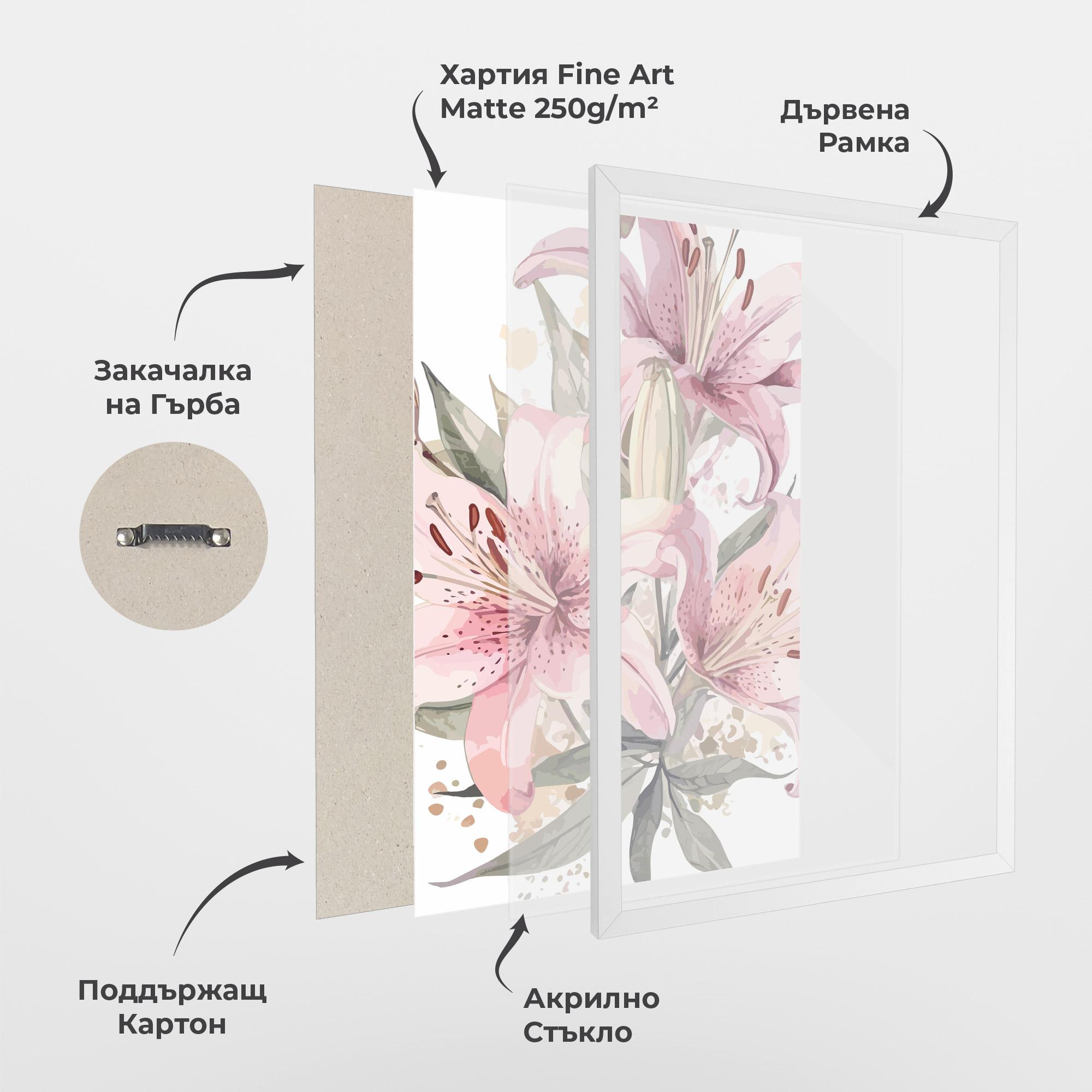 Рамкиран постер Light Pink Lily Art mockup 1