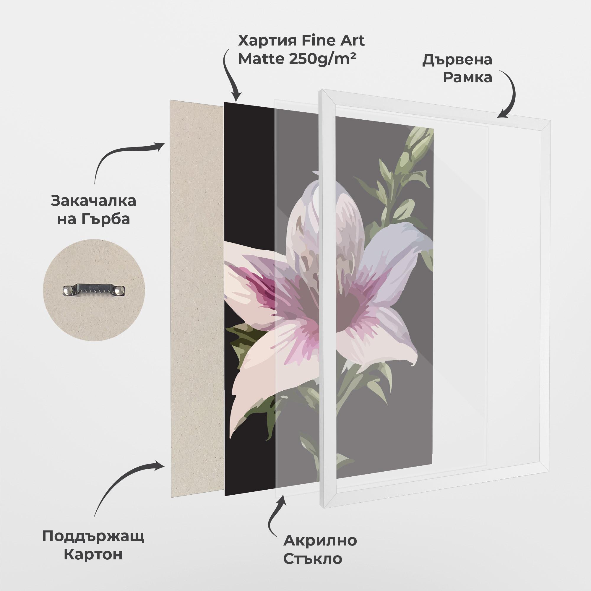 Рамкиран постер Pink Pretty Lily mockup 1