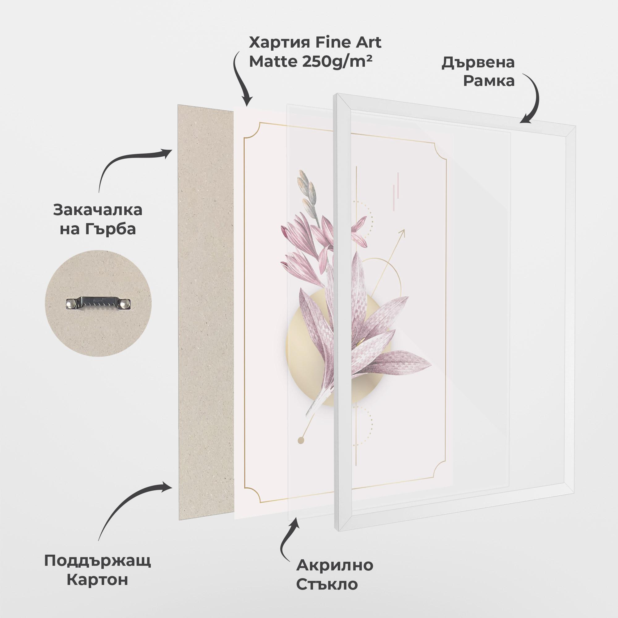 Рамкиран постер Purple Gold Lily mockup 1