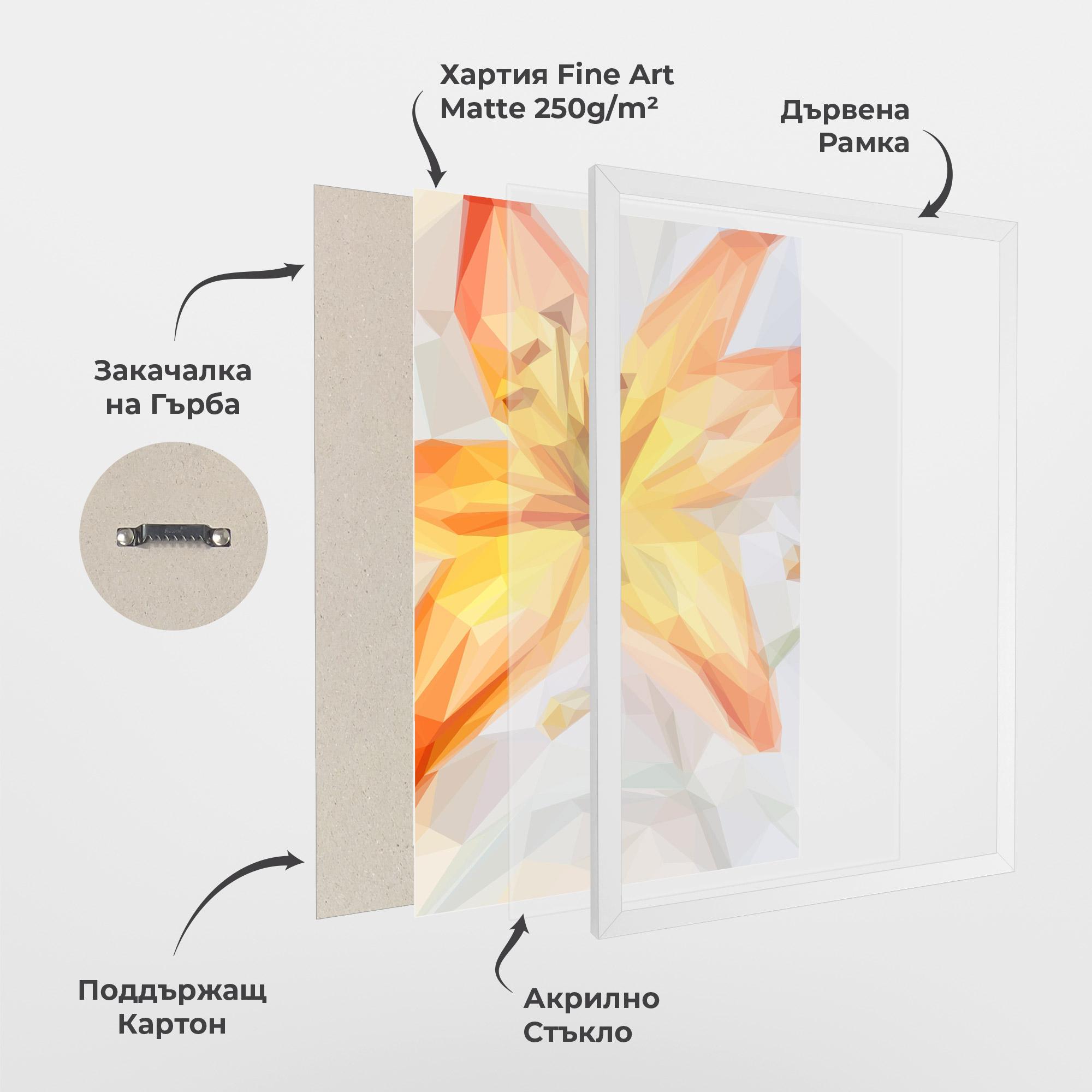 Рамкиран постер Yellow Orange Lily mockup 1