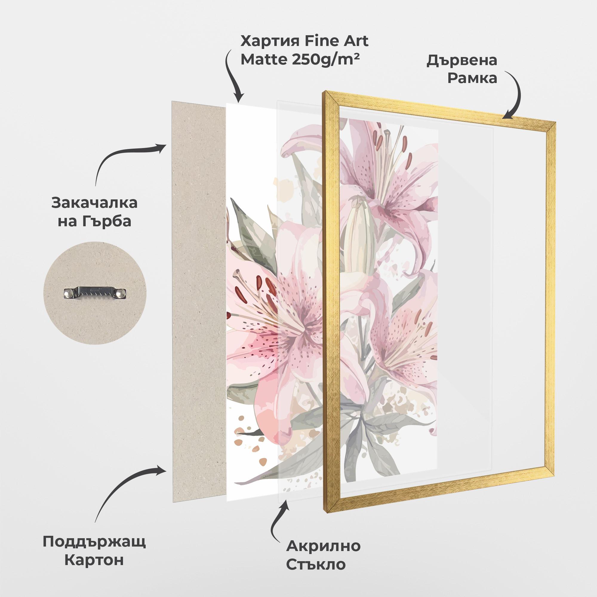 Рамкиран постер Light Pink Lily Art mockup 1