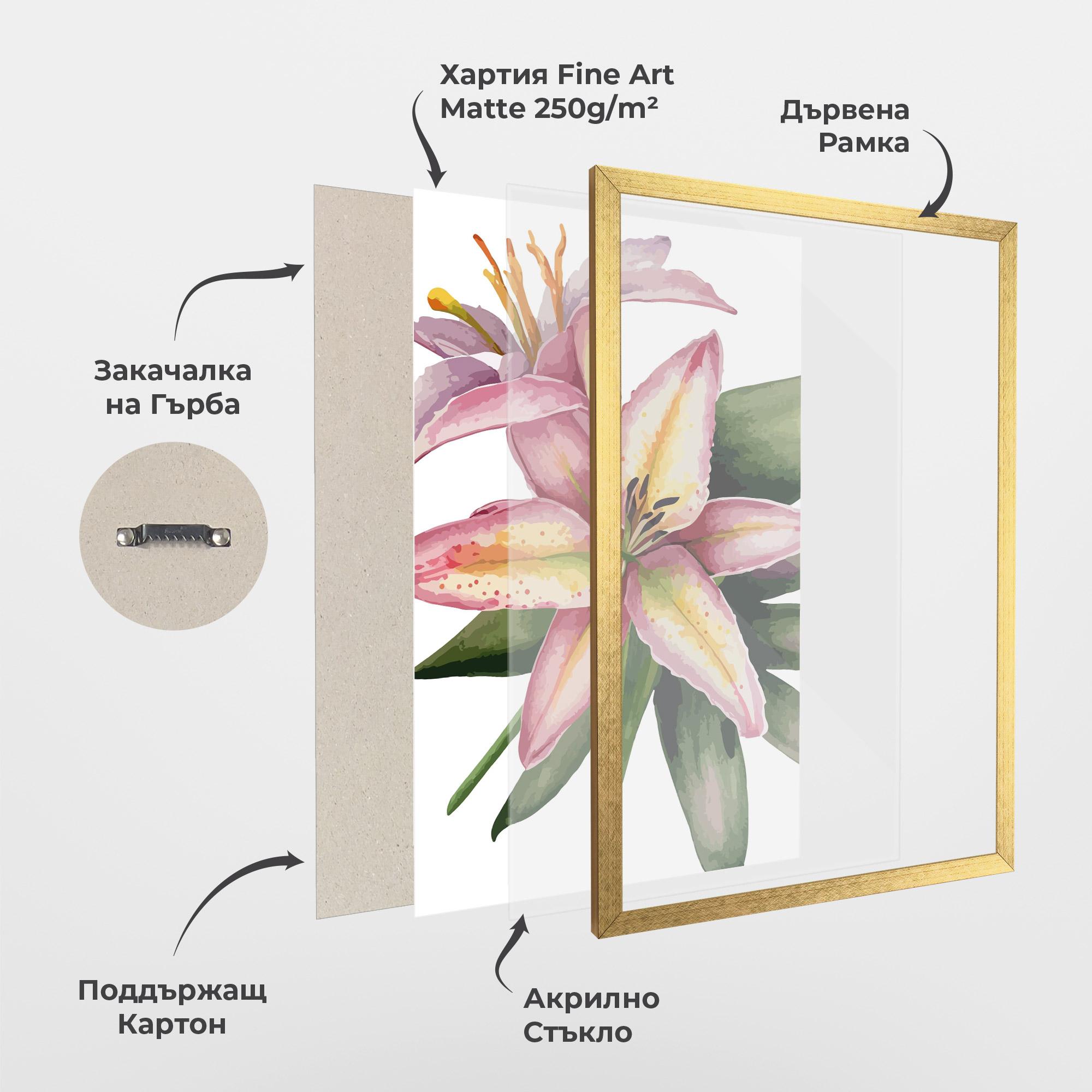 Рамкиран постер Lily Pretty Pink mockup 1