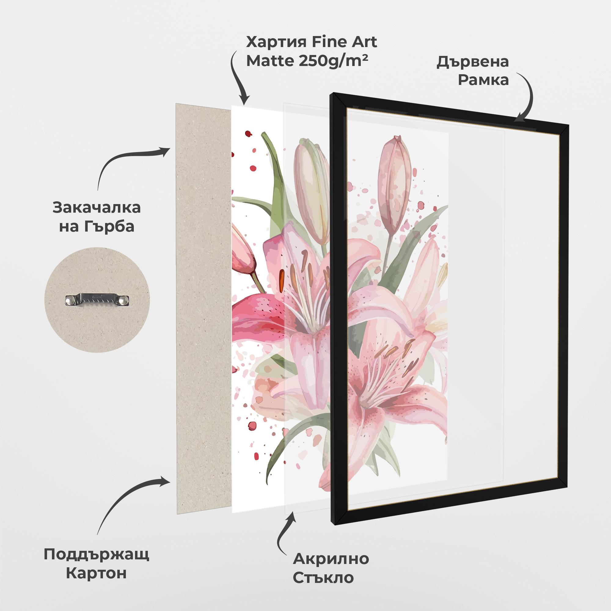 Рамкиран постер Beautiful Pink Lily mockup 1